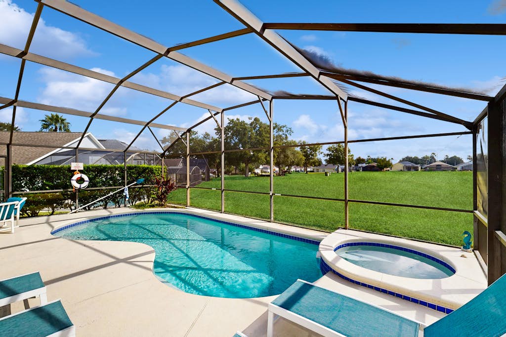 Cozy home with private pool, billiards, central AC and enclosed yard