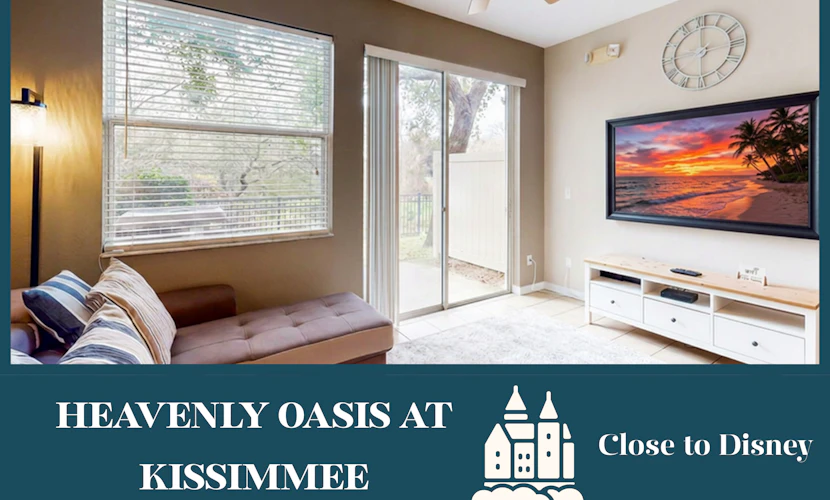 Dog-friendly townhouse near Disney with outdoor pool, patio, streaming, W/D, AC