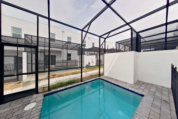 Dog-friendly radiant & modern townhome with private pool, patio, AC, & W/D