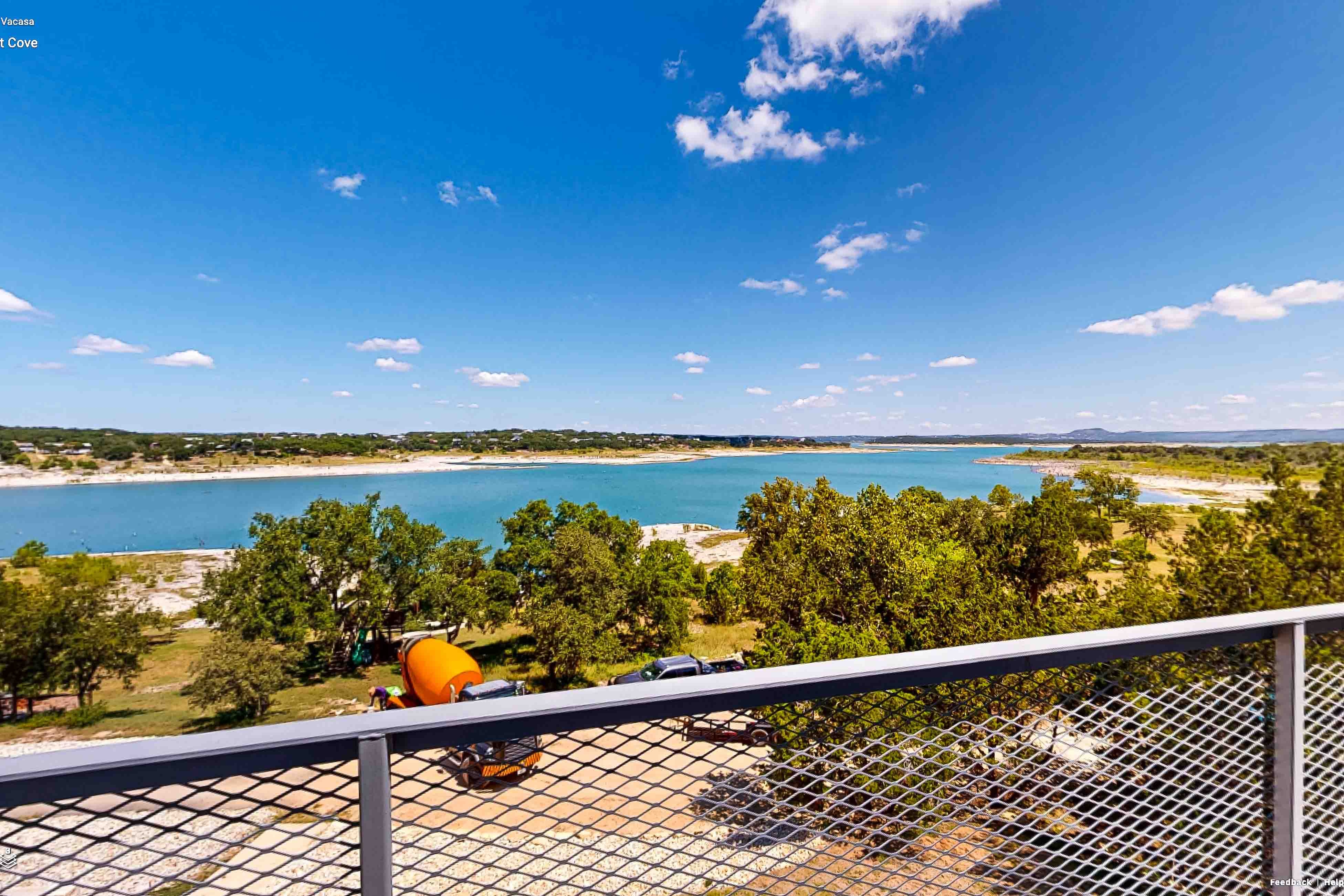 Modern lakefront home with multi levels and gorgeous views