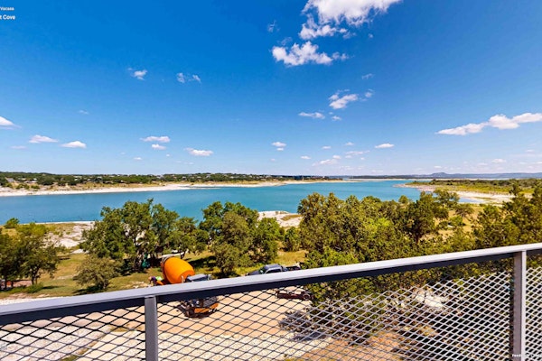 Modern lakefront home with multi levels and gorgeous views