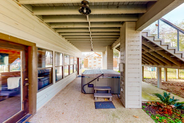 Lakefront home with hot tub, dock, kayaks, central AC, & great lake views