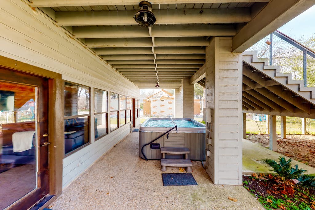 Lakefront home with hot tub, dock, kayaks, central AC, & great lake views