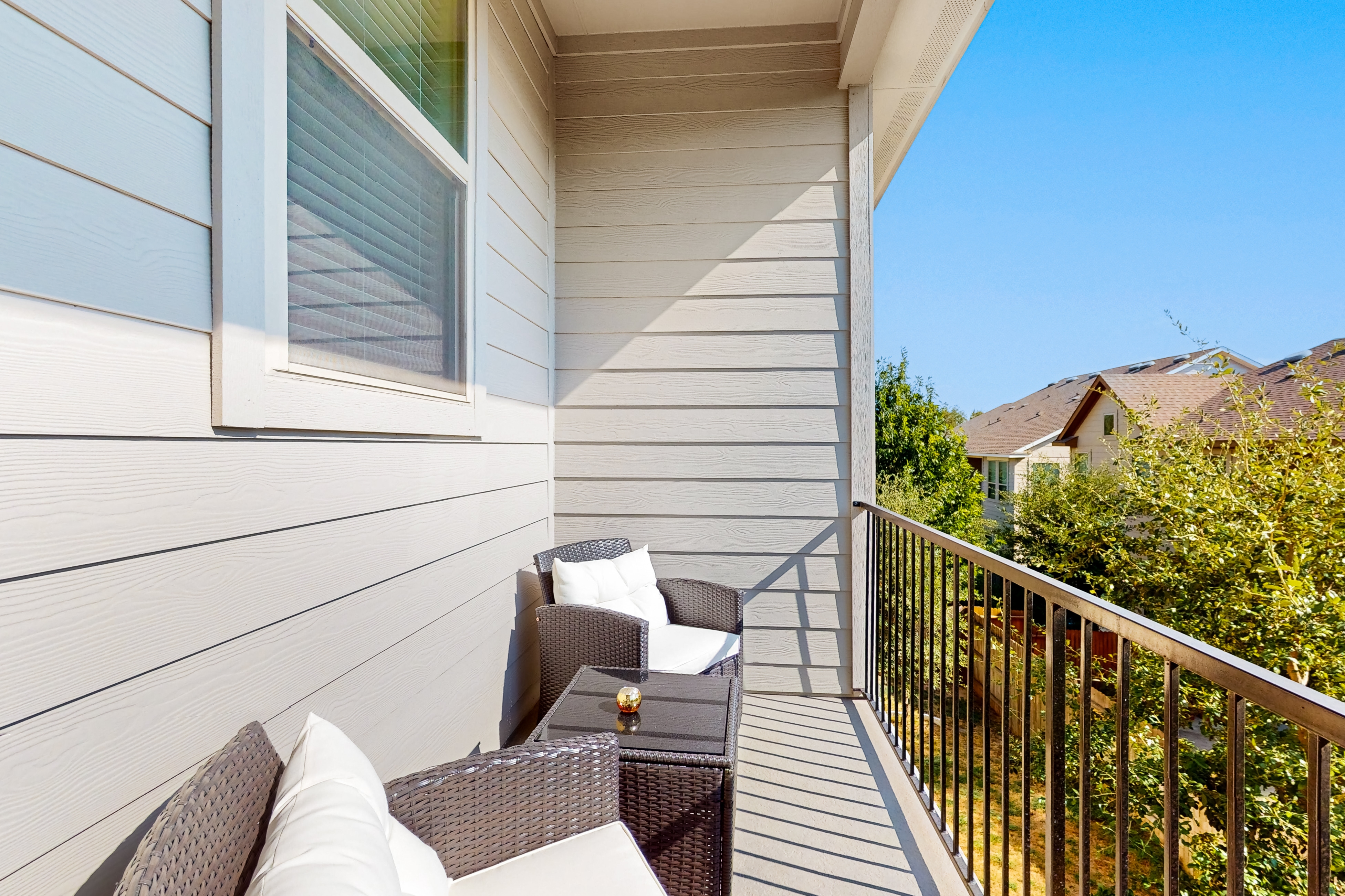 Modern townhome with enclosed yard, private balcony, & W/D - near local park