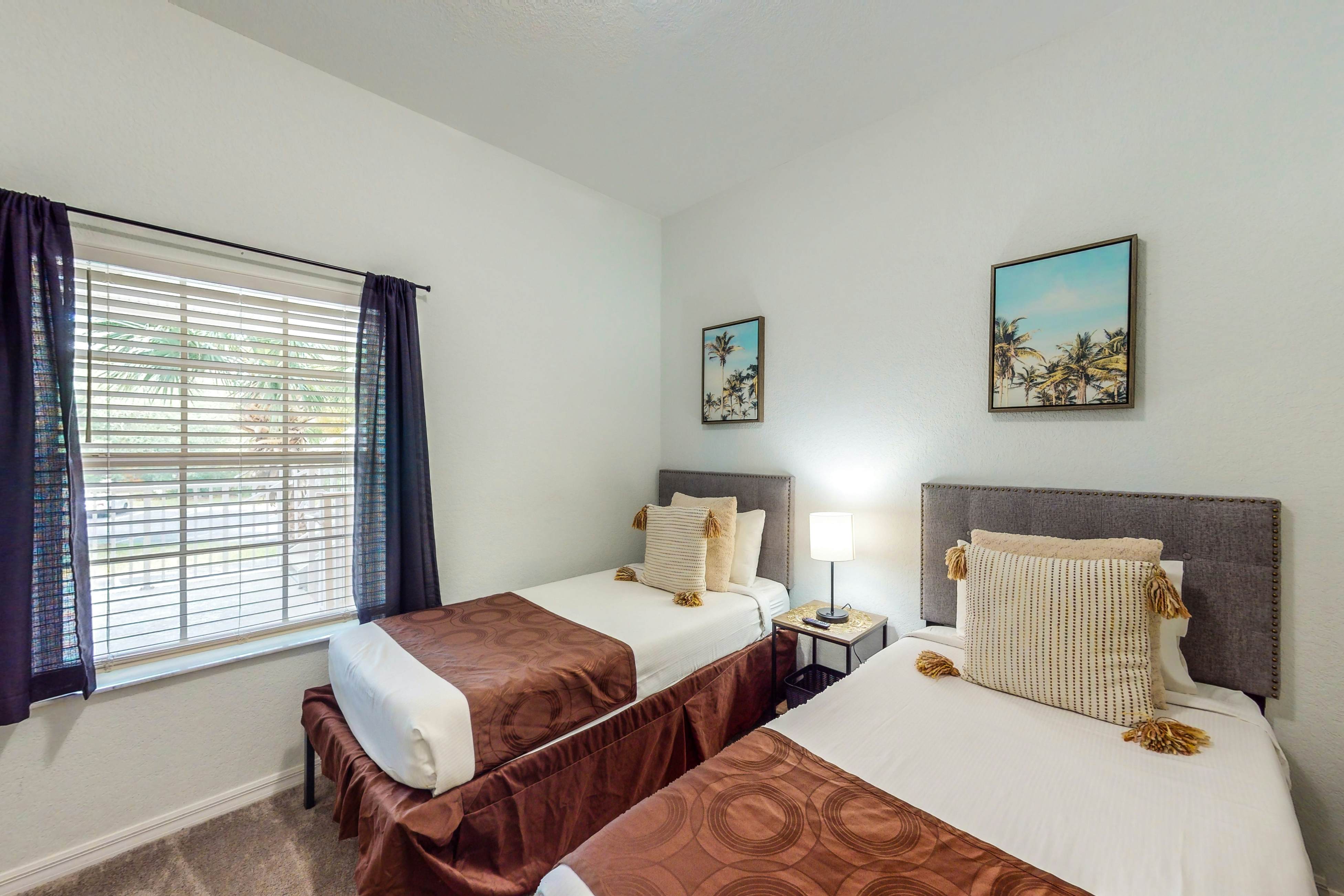 2nd-floor condo with balcony, sauna, basketball court, on-site restaurant & pool