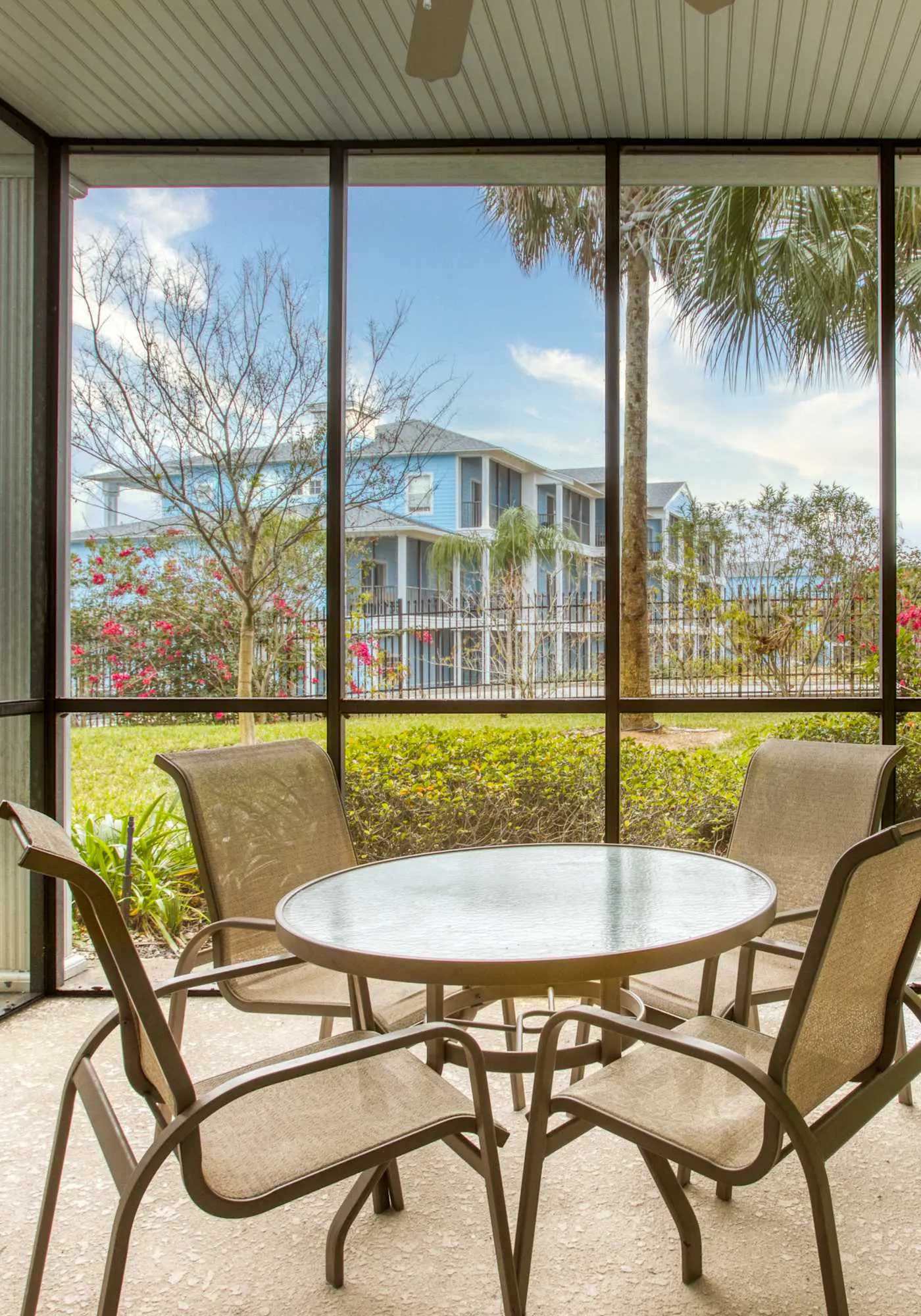 First floor lake view condo w/ pool & hot tub access, private W/D, & central AC