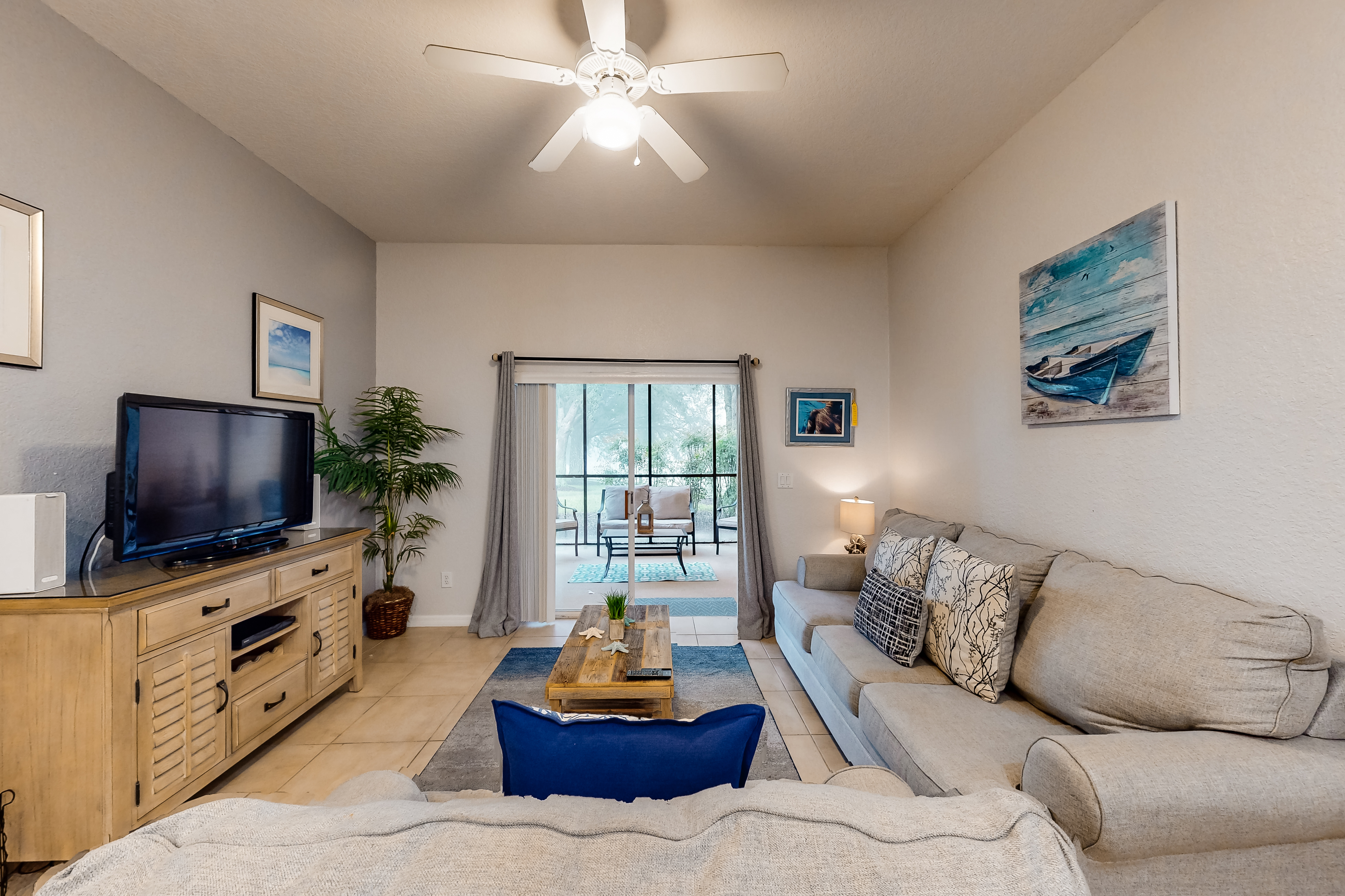 Inviting ground-floor condo with homey ambience, water view, & resort amenities