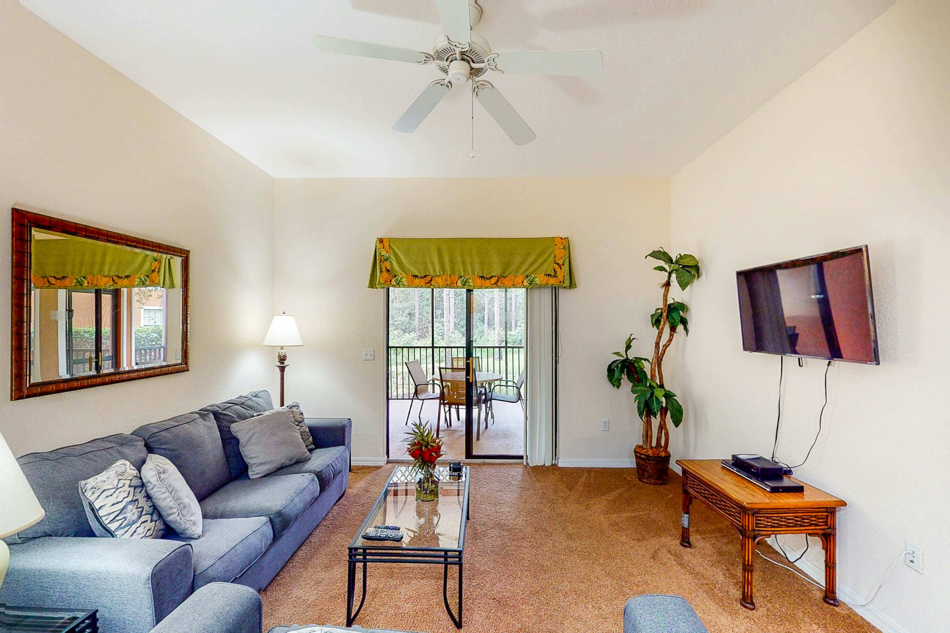 1st floor condo w/ sauna, shared pools, patio, limited-mobility access, gym