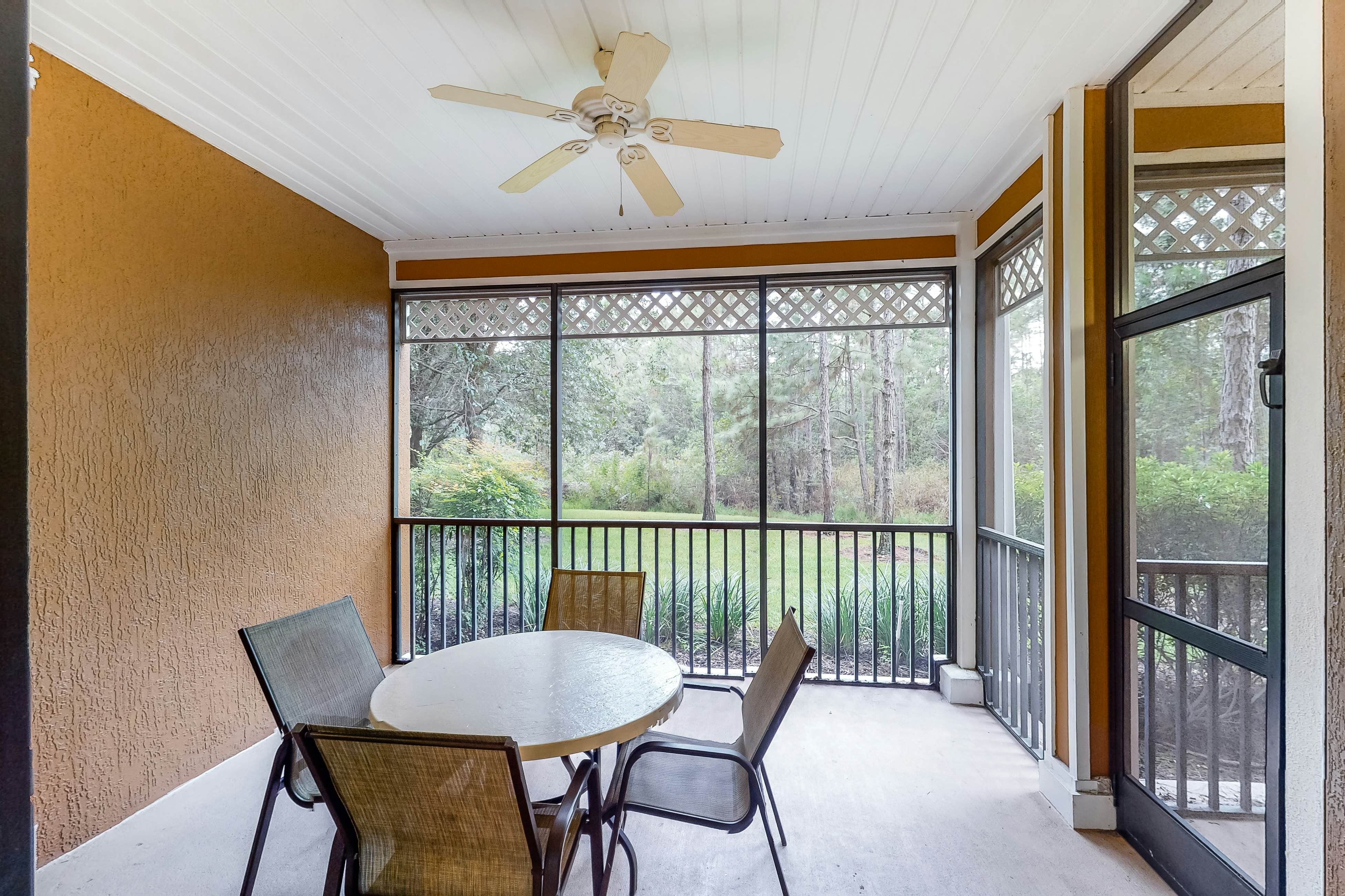 1st floor condo w/ patio, shared pools, gym, limited-mobility access, & sauna