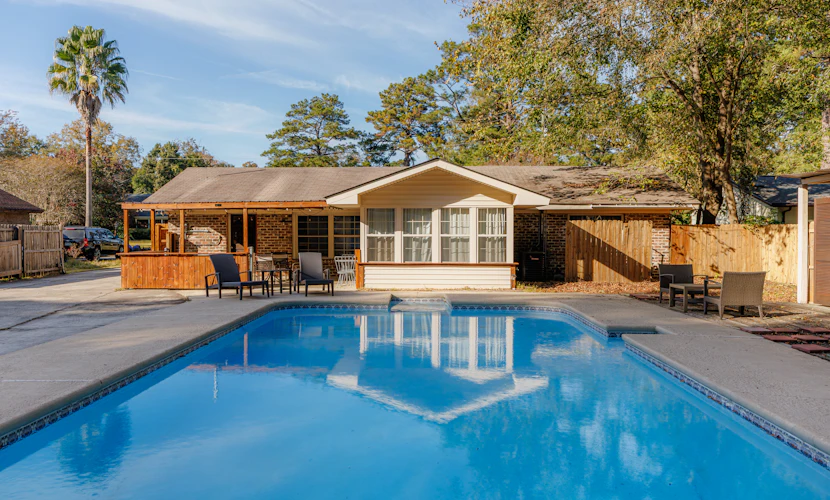 Savannah Getaway with Private Pool, Porch & Deck