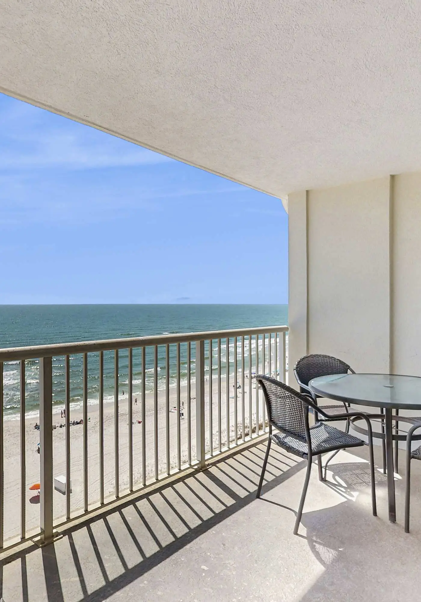 Gulf front condo with community outdoor and indoor pools, hot tub, and sauna