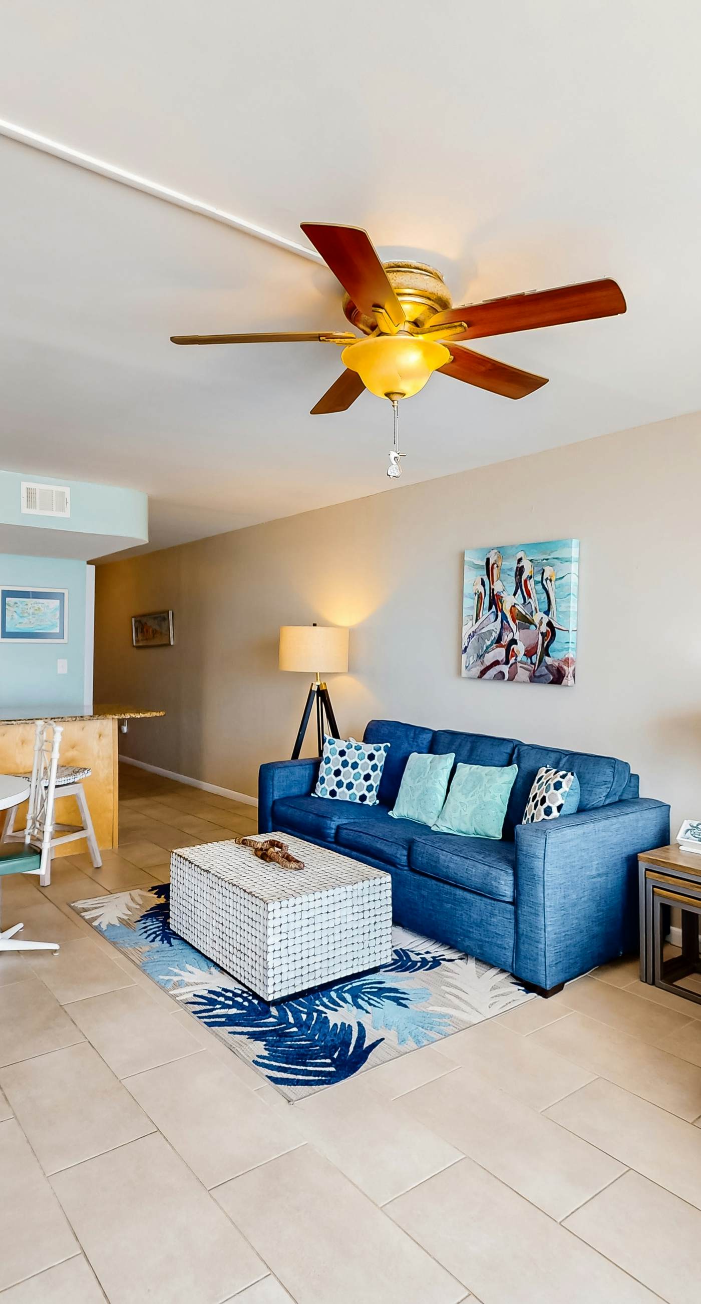 Gulf-front condo with balcony, pool, central AC, & grill