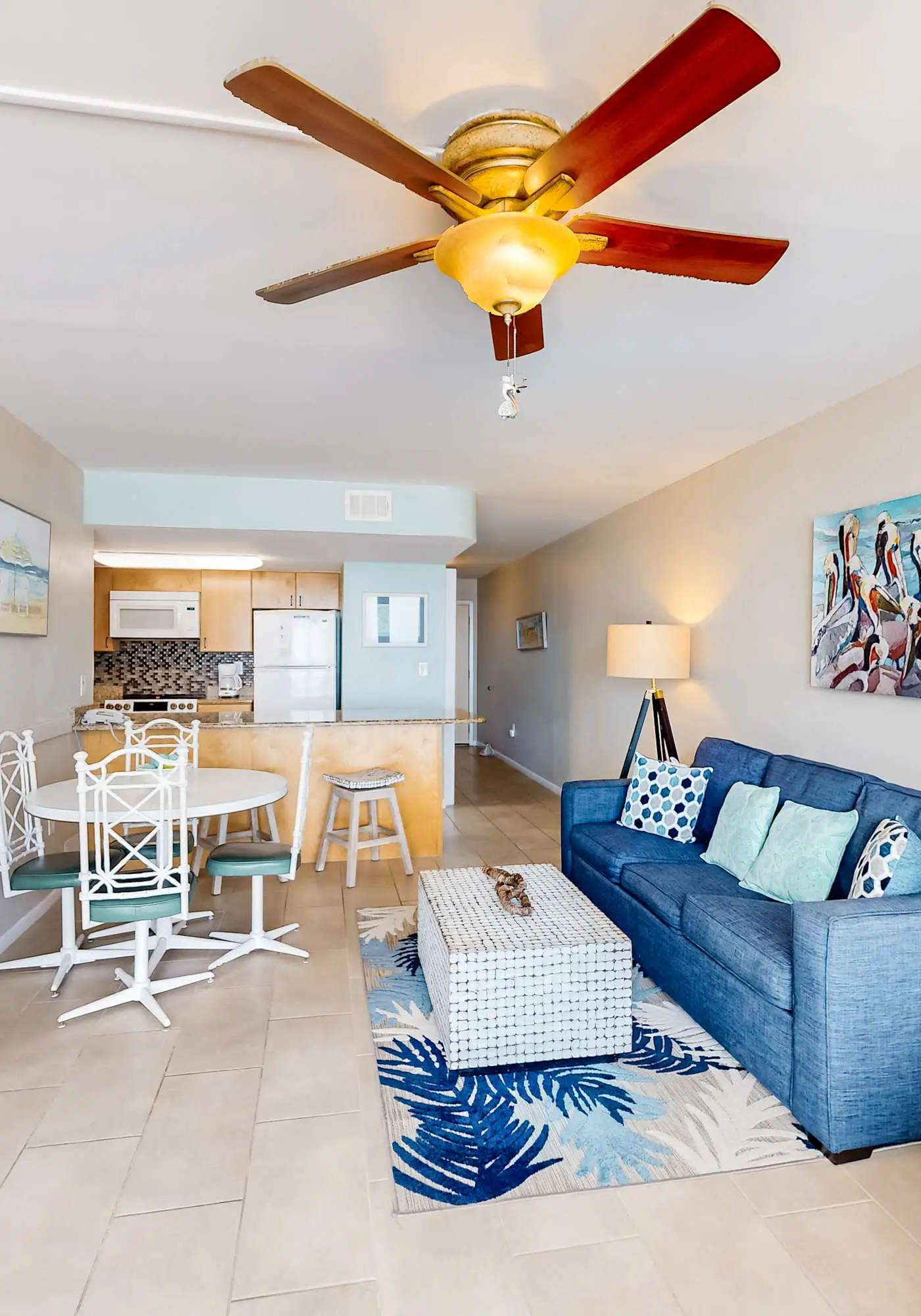 Gulf-front condo with balcony, pool, central AC, & grill