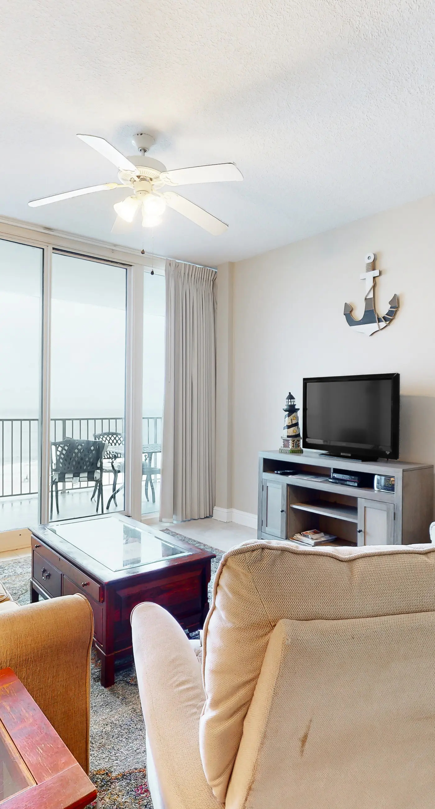 Waterfront condo with pool, hot tub, sauna, central AC, washer/dryer, & balcony