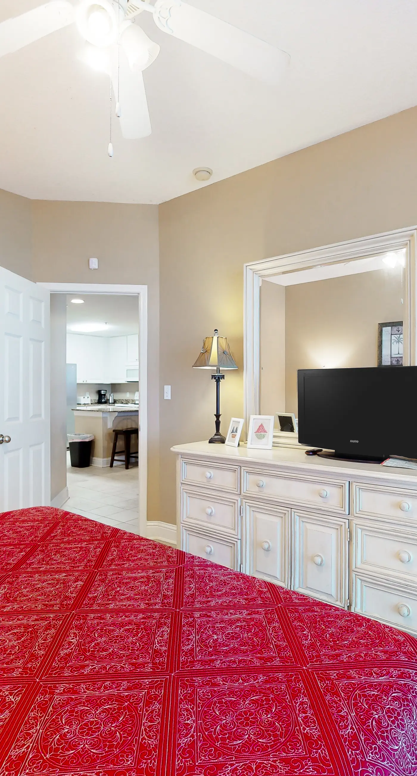 Waterfront condo with pool, hot tub, sauna, central AC, washer/dryer, & balcony