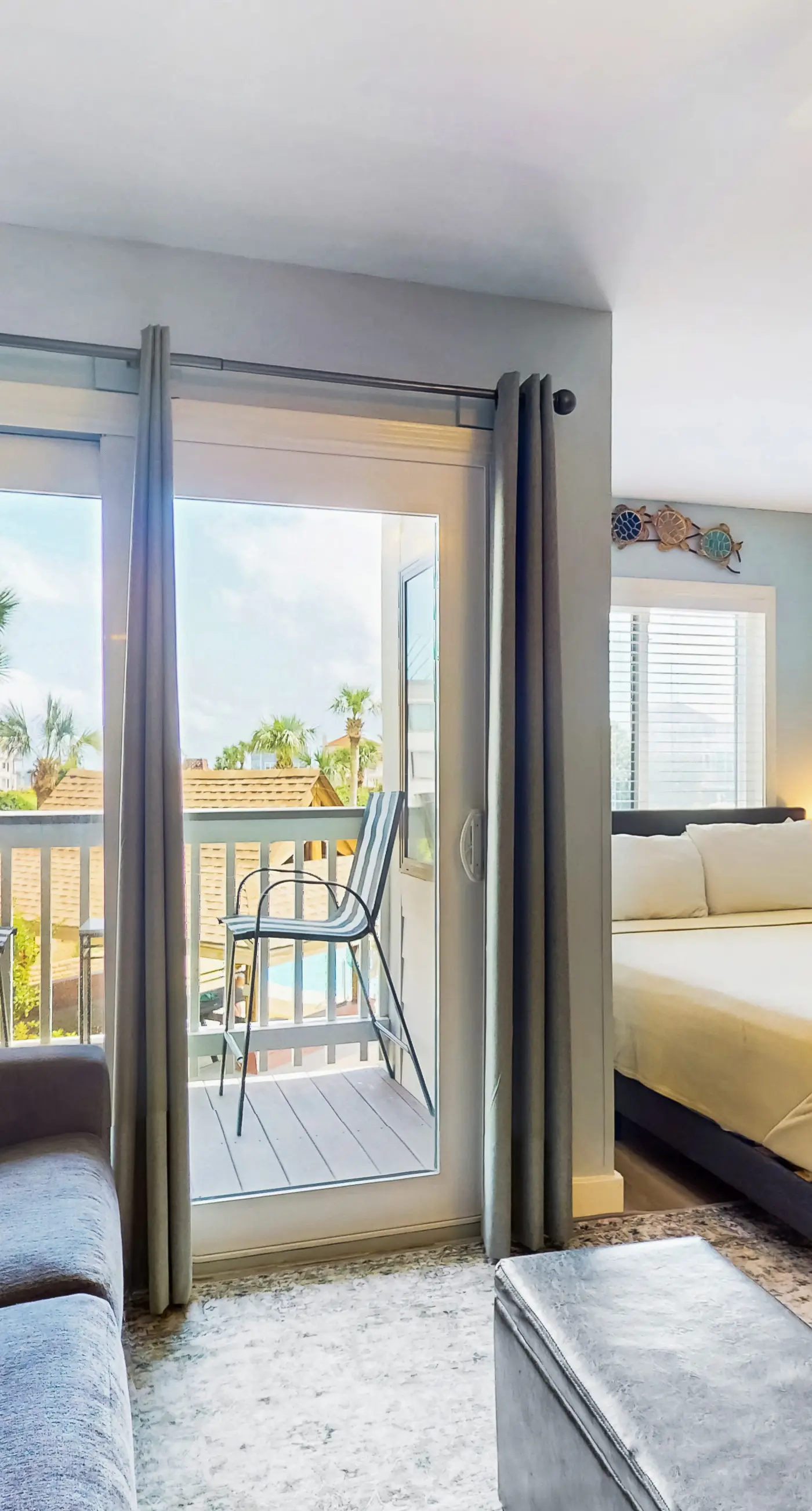 Pool view studio with onsite sauna, beach access, and pickleball courts