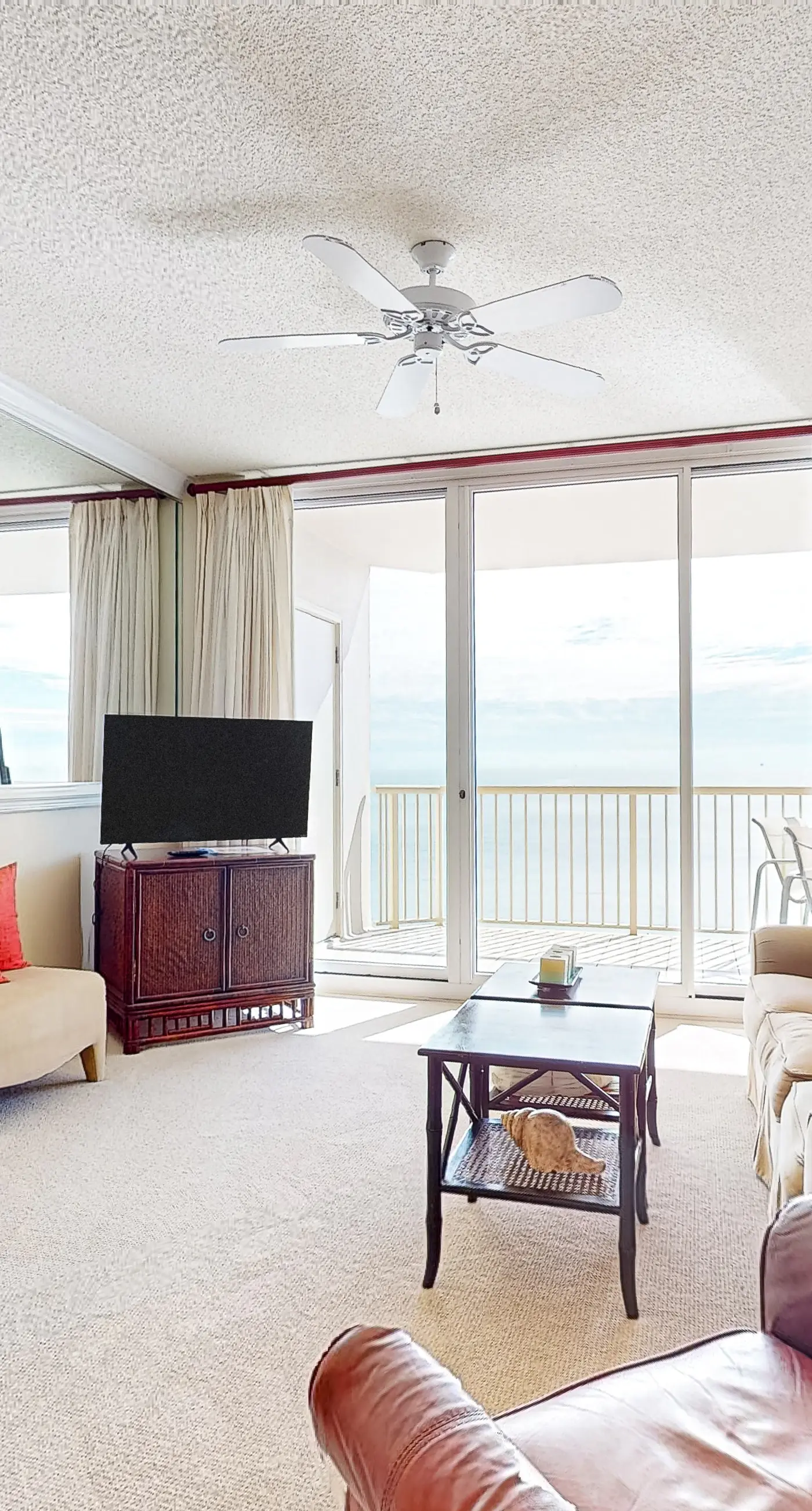 Gulf-front 10th-floor condo with beach views, sauna, gym, volleyball, pools, AC