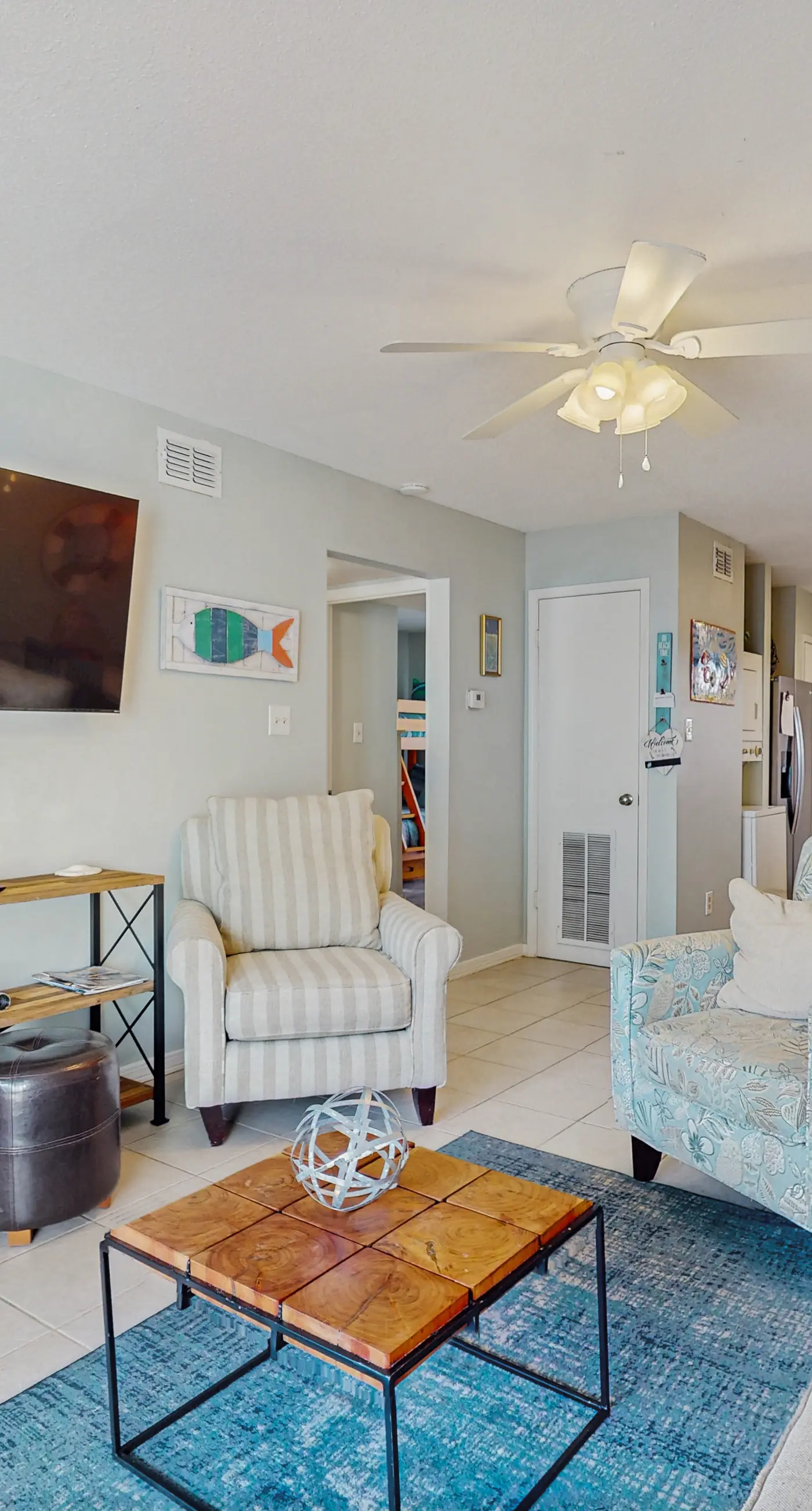Beachview condo with community pools, grills, and internet