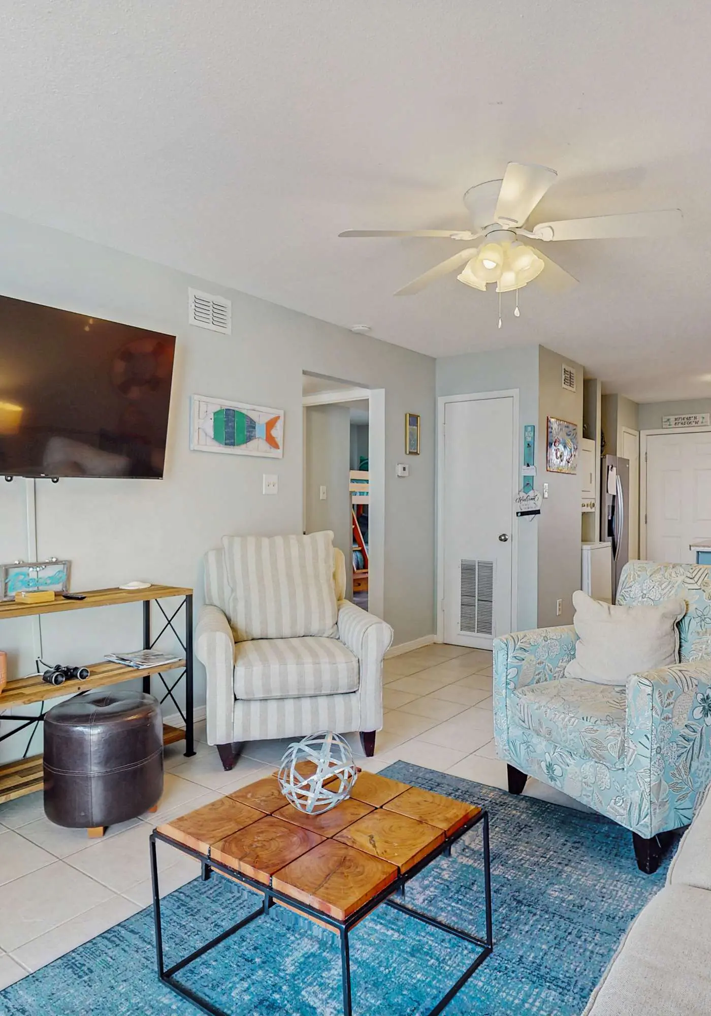 Beachview condo with community pools, grills, and internet