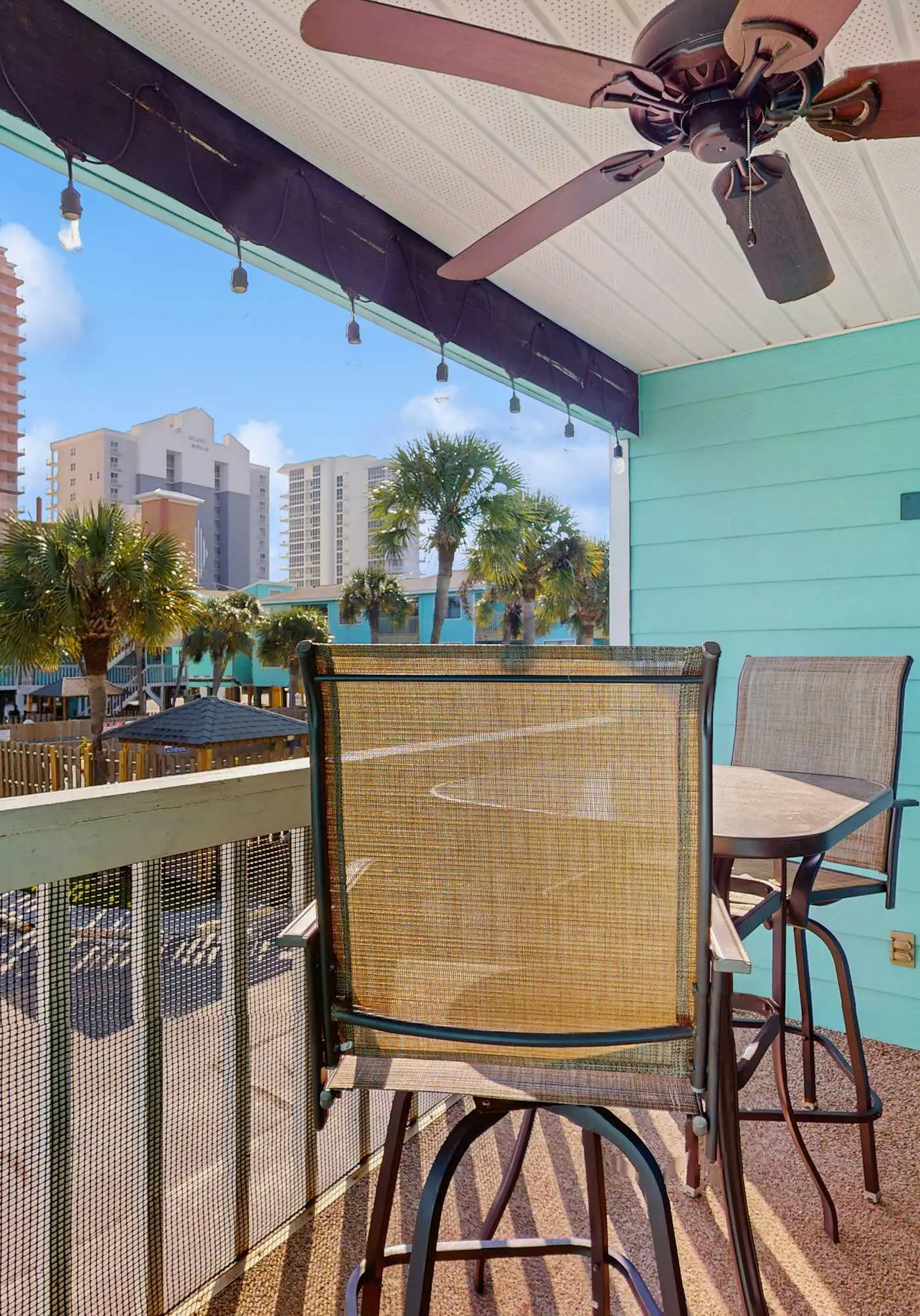 Beachview condo with community pools, grills, and internet
