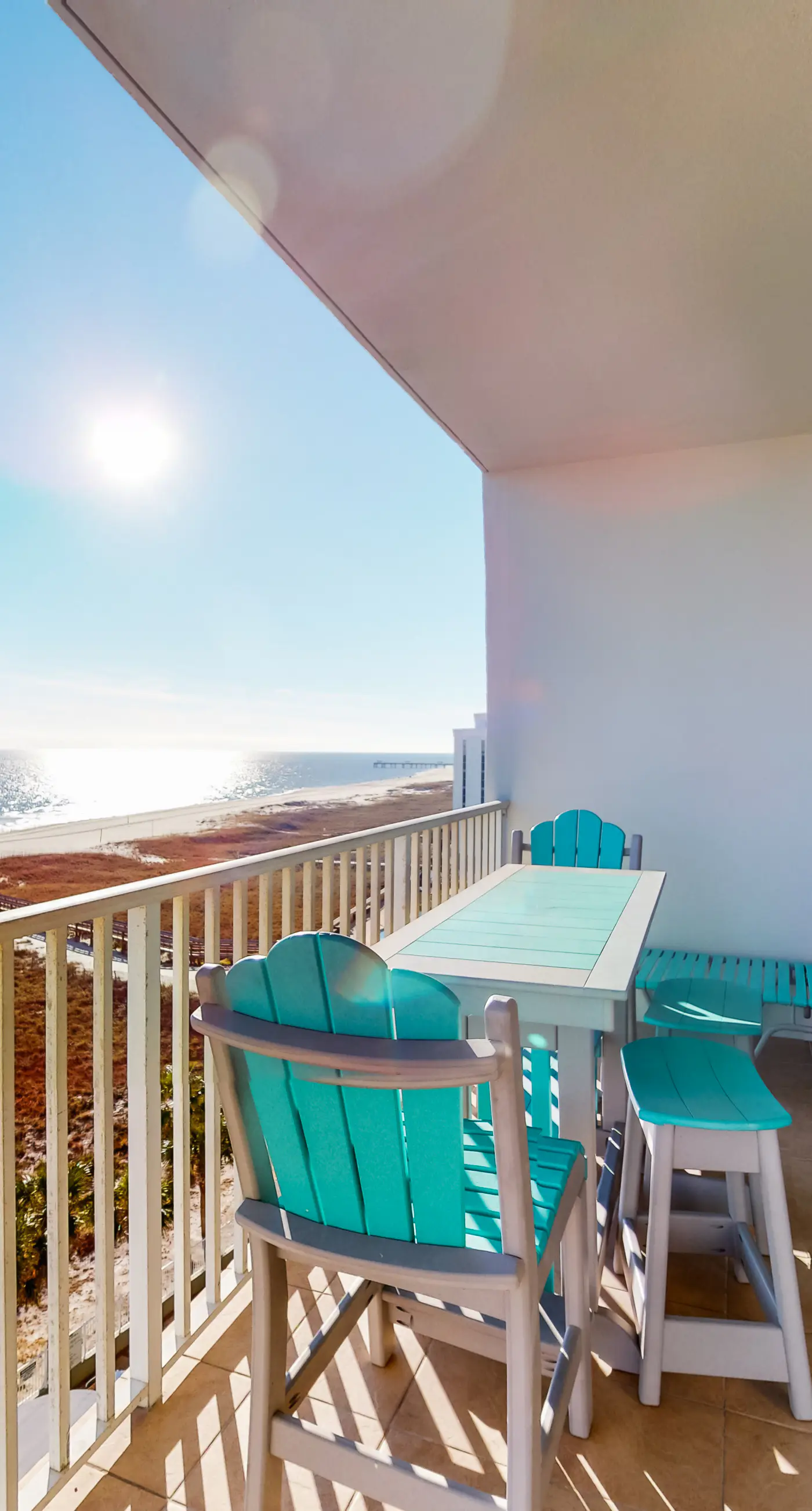 Beachfront vacation home with spacious balconies, beach access, pools & hot tub