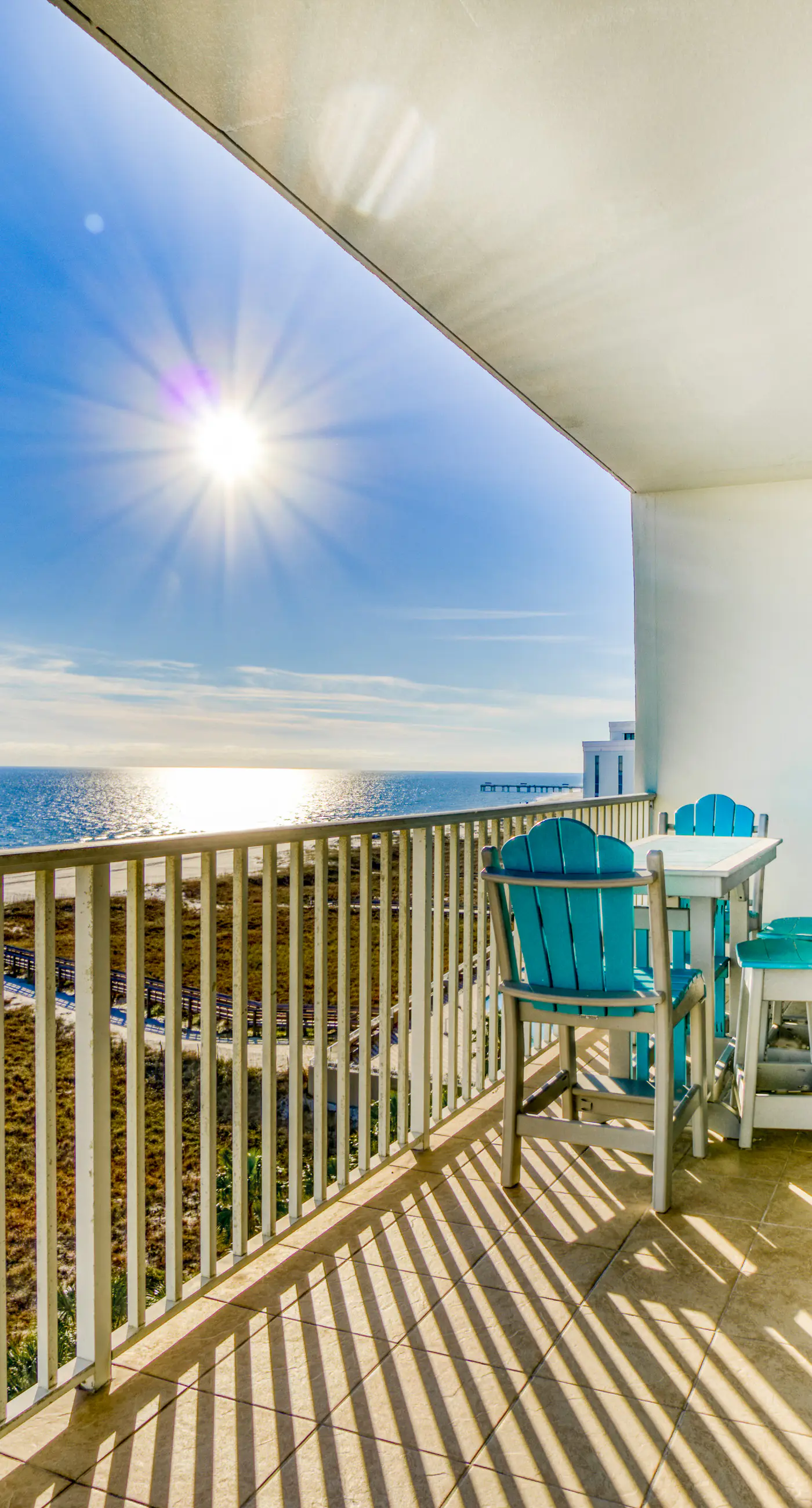 Beachfront vacation home with spacious balconies, beach access, pools & hot tub