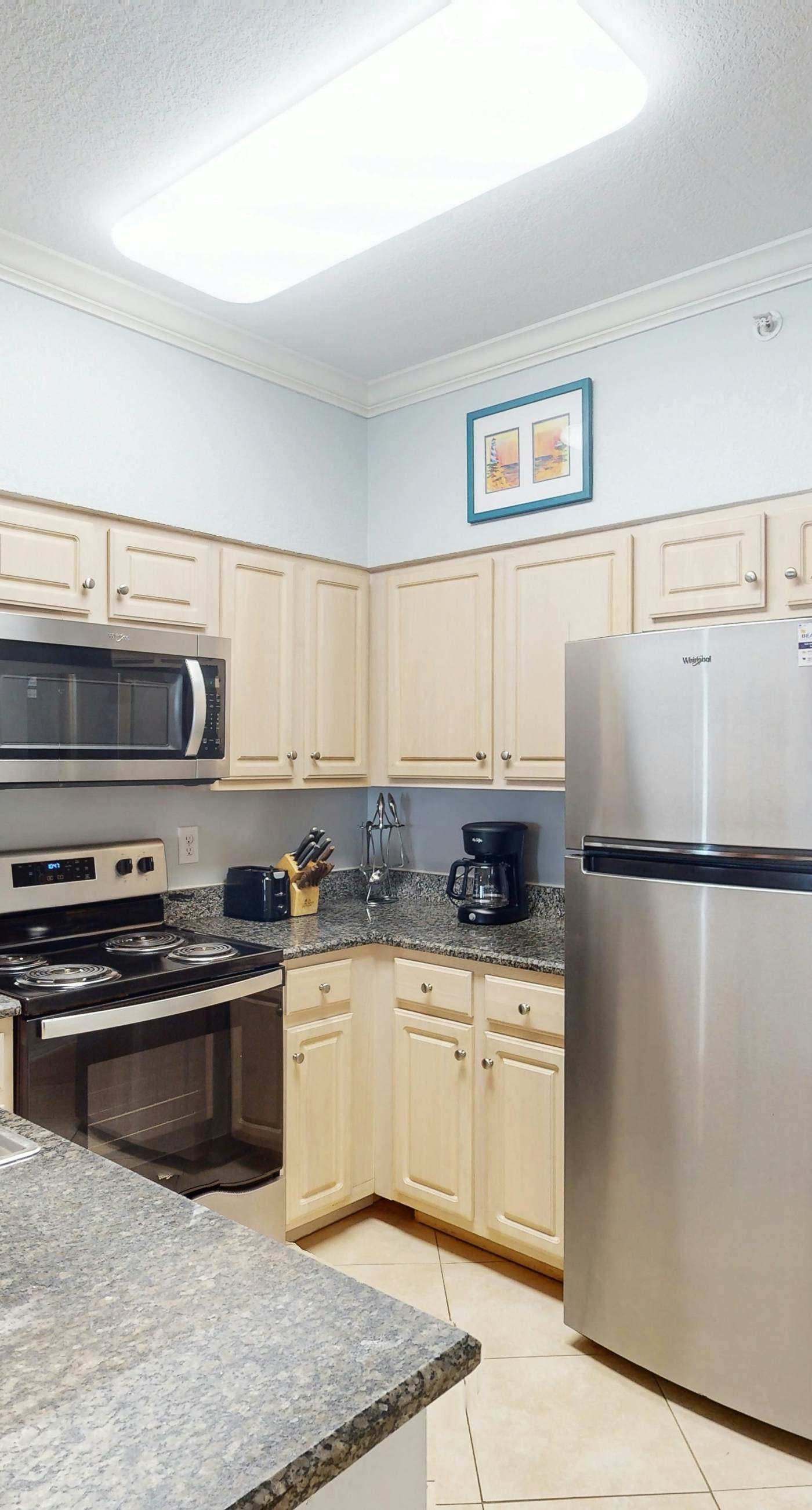 Beach-front condo with pool, hot tub, sauna, washer,dryer & grill