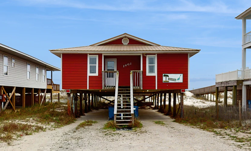 Dog-friendly beachfront home w Gulf views, spacious deck, WiFi, AC, W&D