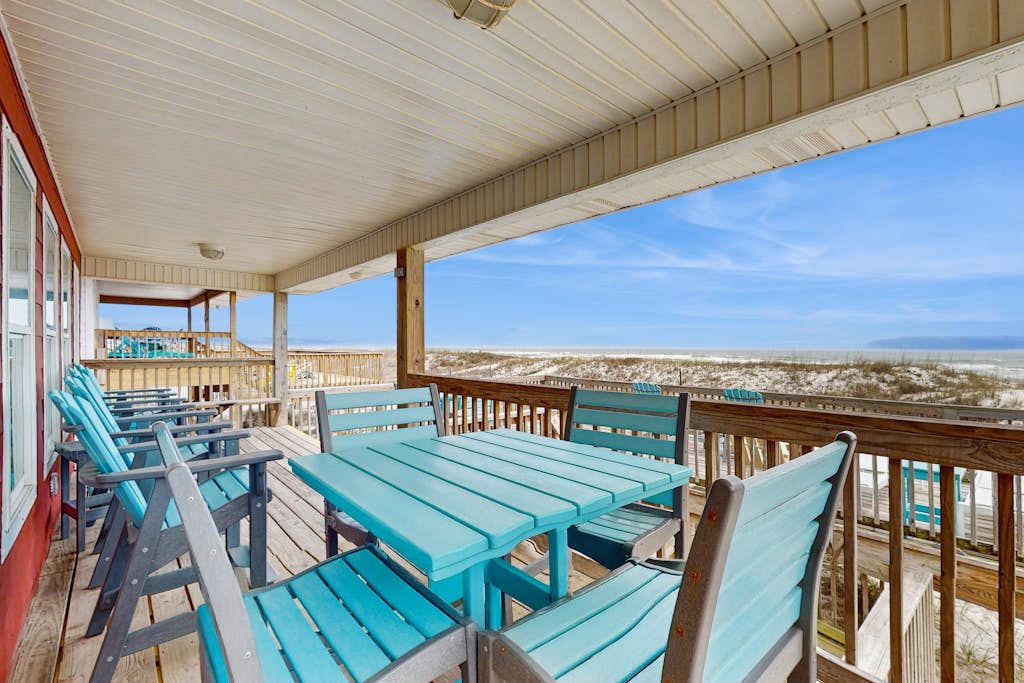 Dog-friendly beachfront home w Gulf views, spacious deck, WiFi, AC, W&D