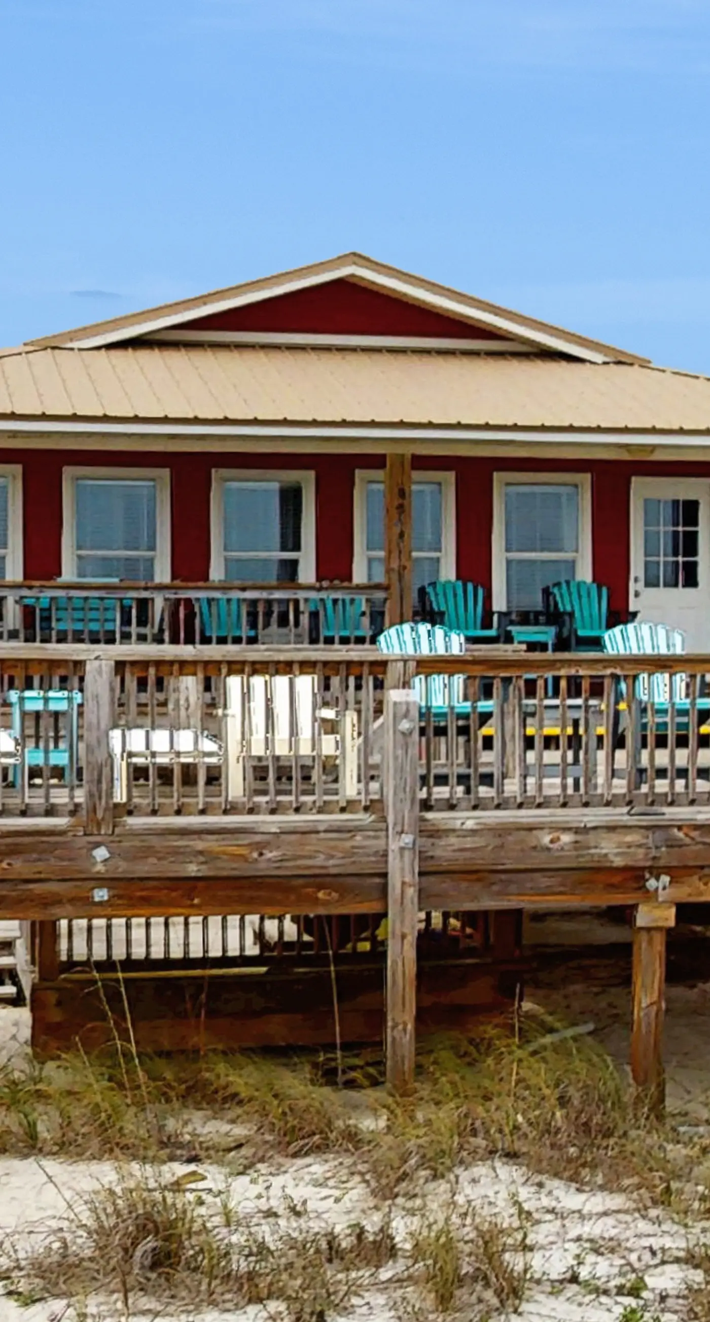 Dog-friendly beachfront home w Gulf views, spacious deck, WiFi, AC, W&D