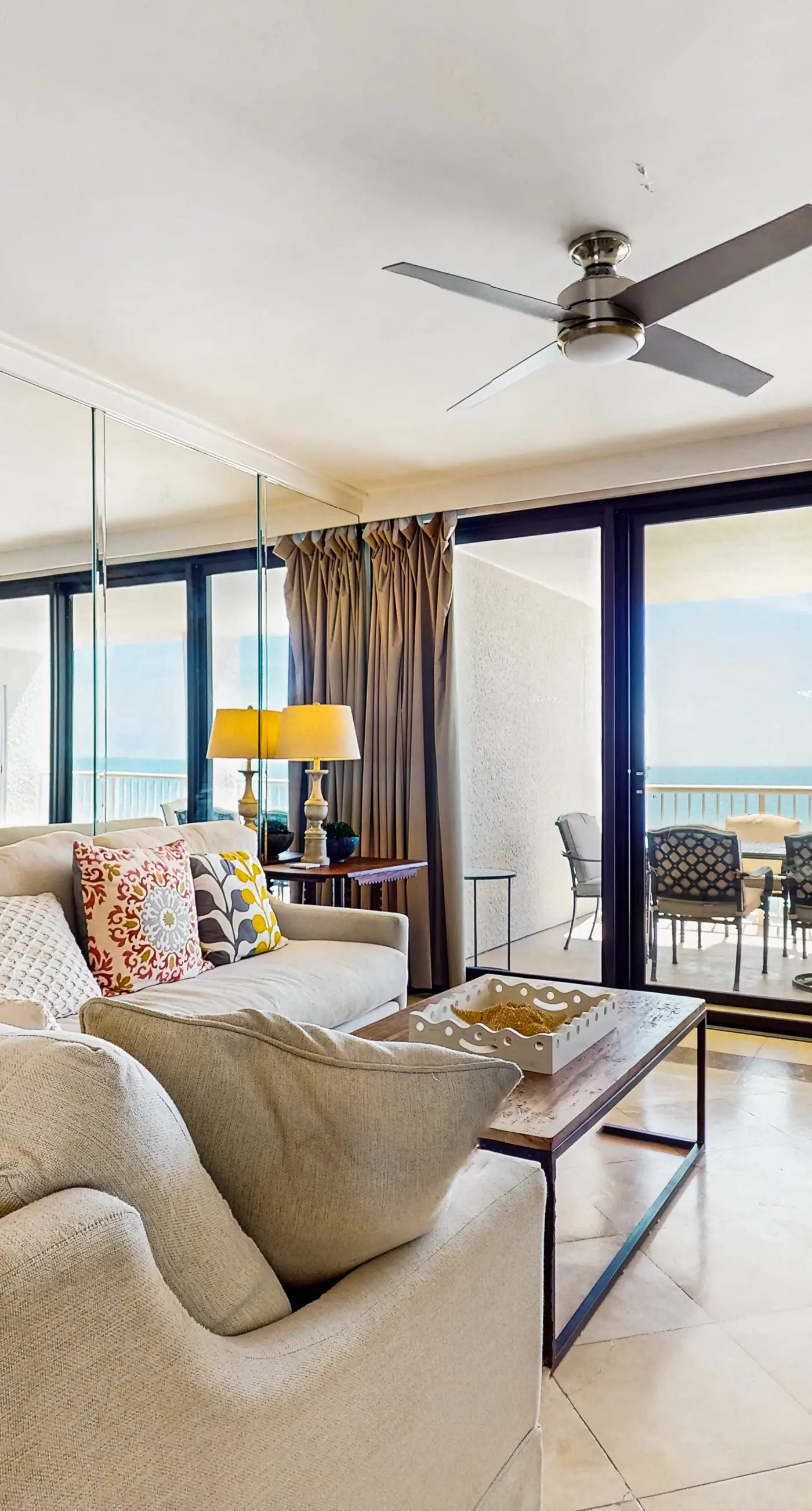 High-rise, Gulf-front condo with a balcony, pools, gym & tennis