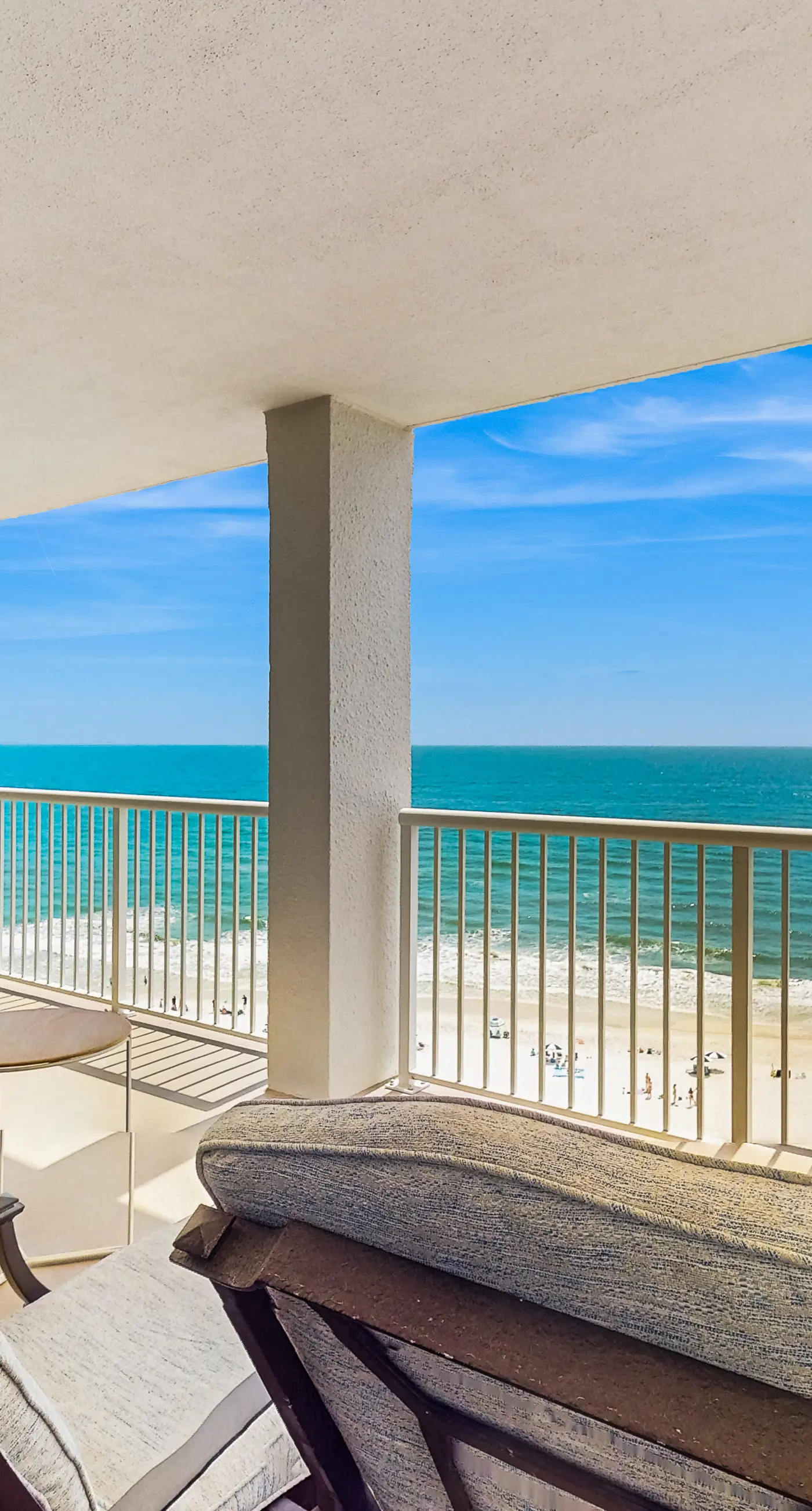 High-rise, Gulf-front condo with a balcony, pools, gym & tennis