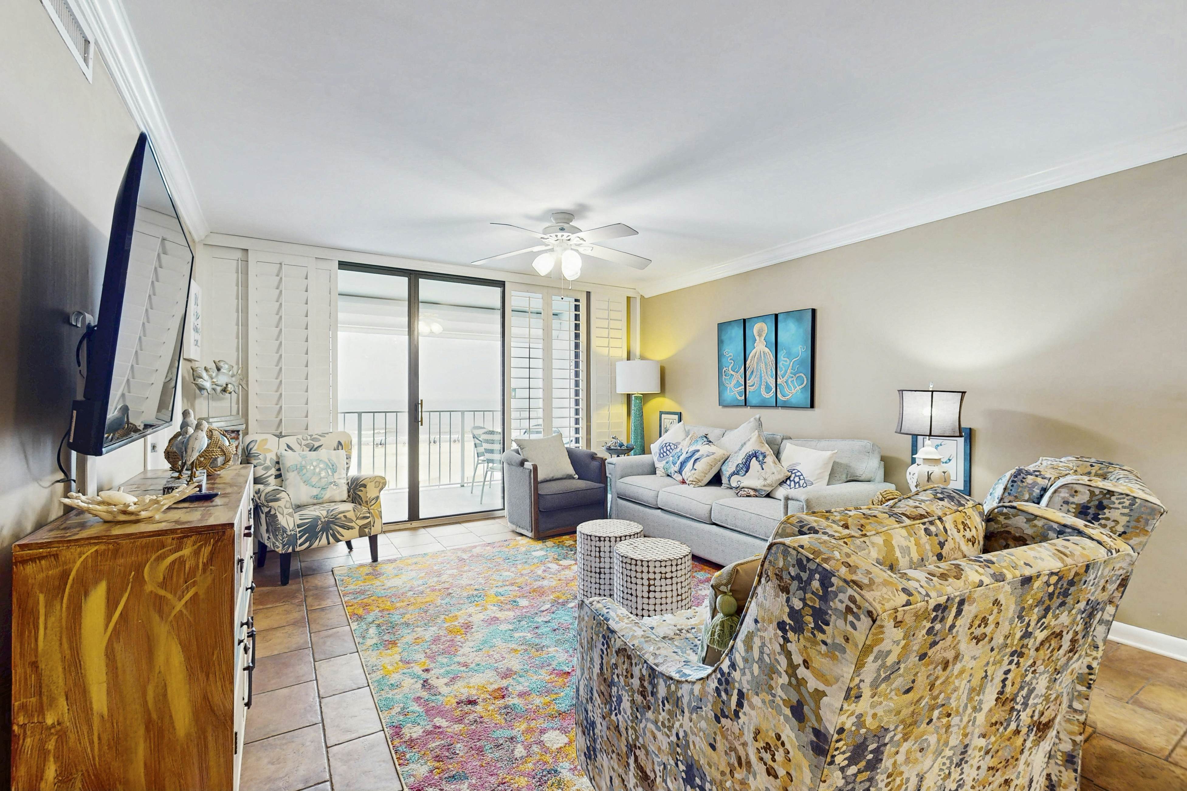 Waterfront condo w/ a private balcony, community pools, & fitness center