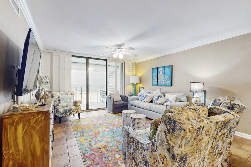 Waterfront condo w/ a private balcony, community pools, & fitness center