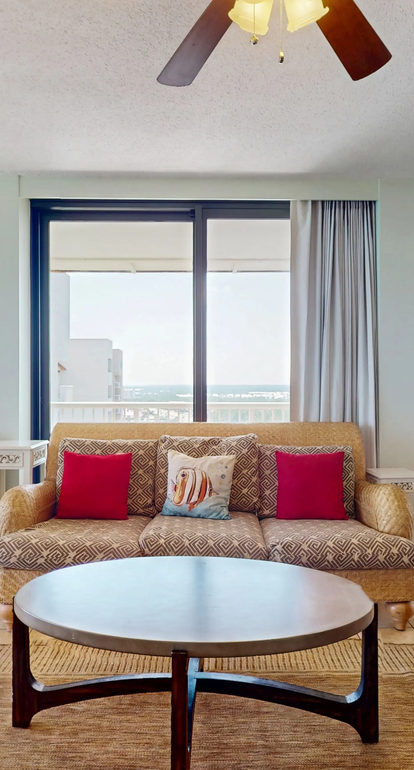 Gulf-front condo with deep corner balcony, beach view, pools & gym