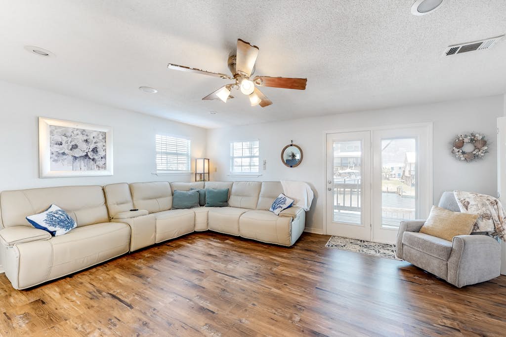 Canal side home with room for a boat