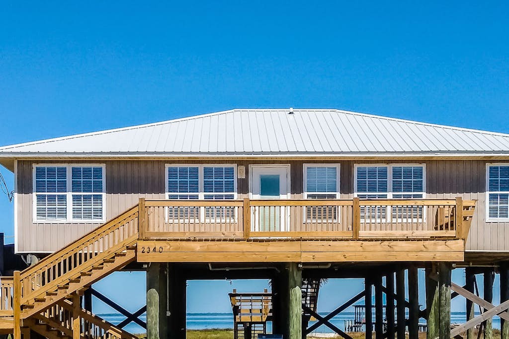 Dog-friendly home with sound-side deck, full kitchen, & fantastic views