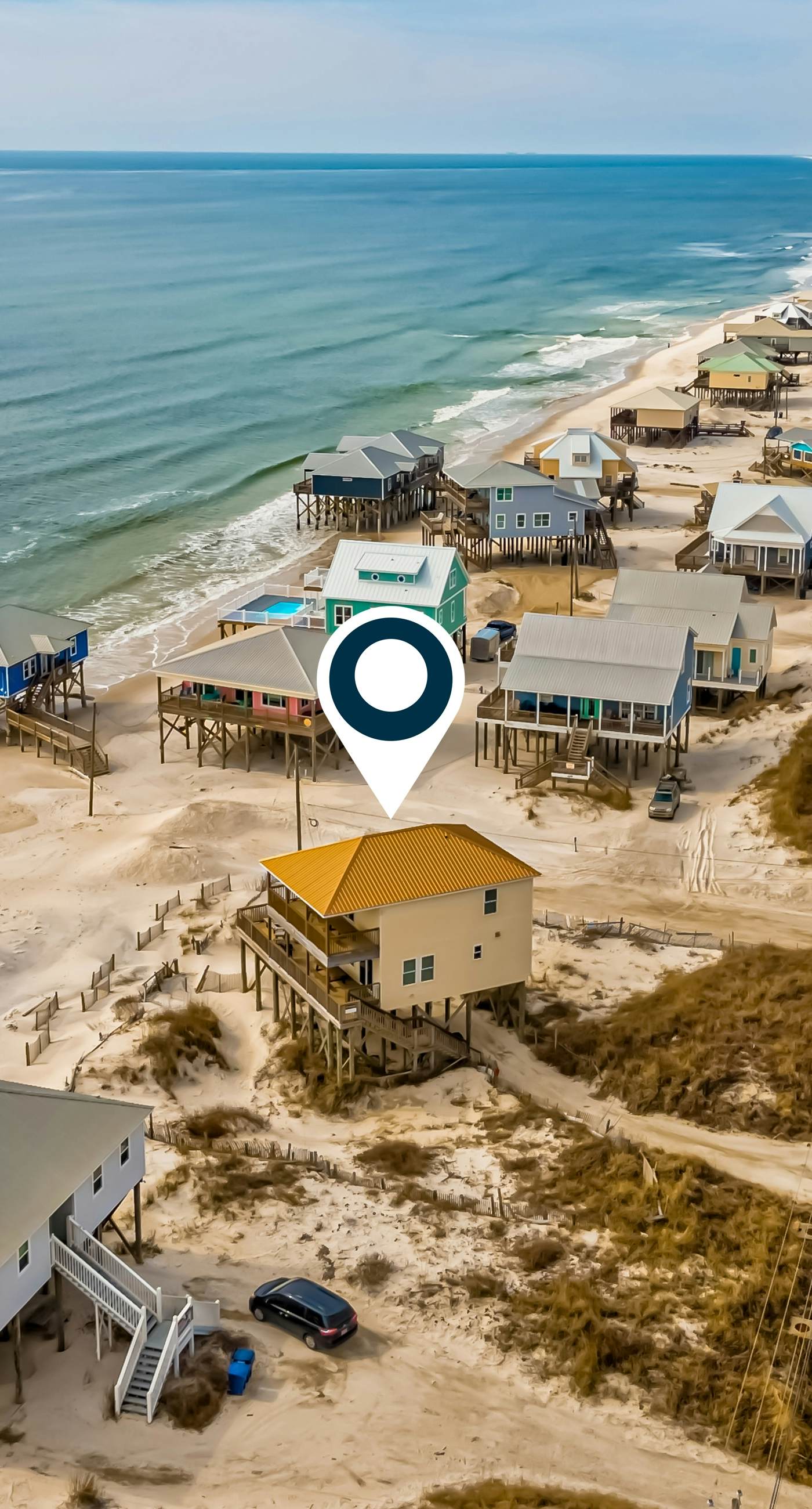 Spectacular Gulf-front home with covered porch & views - on the beach