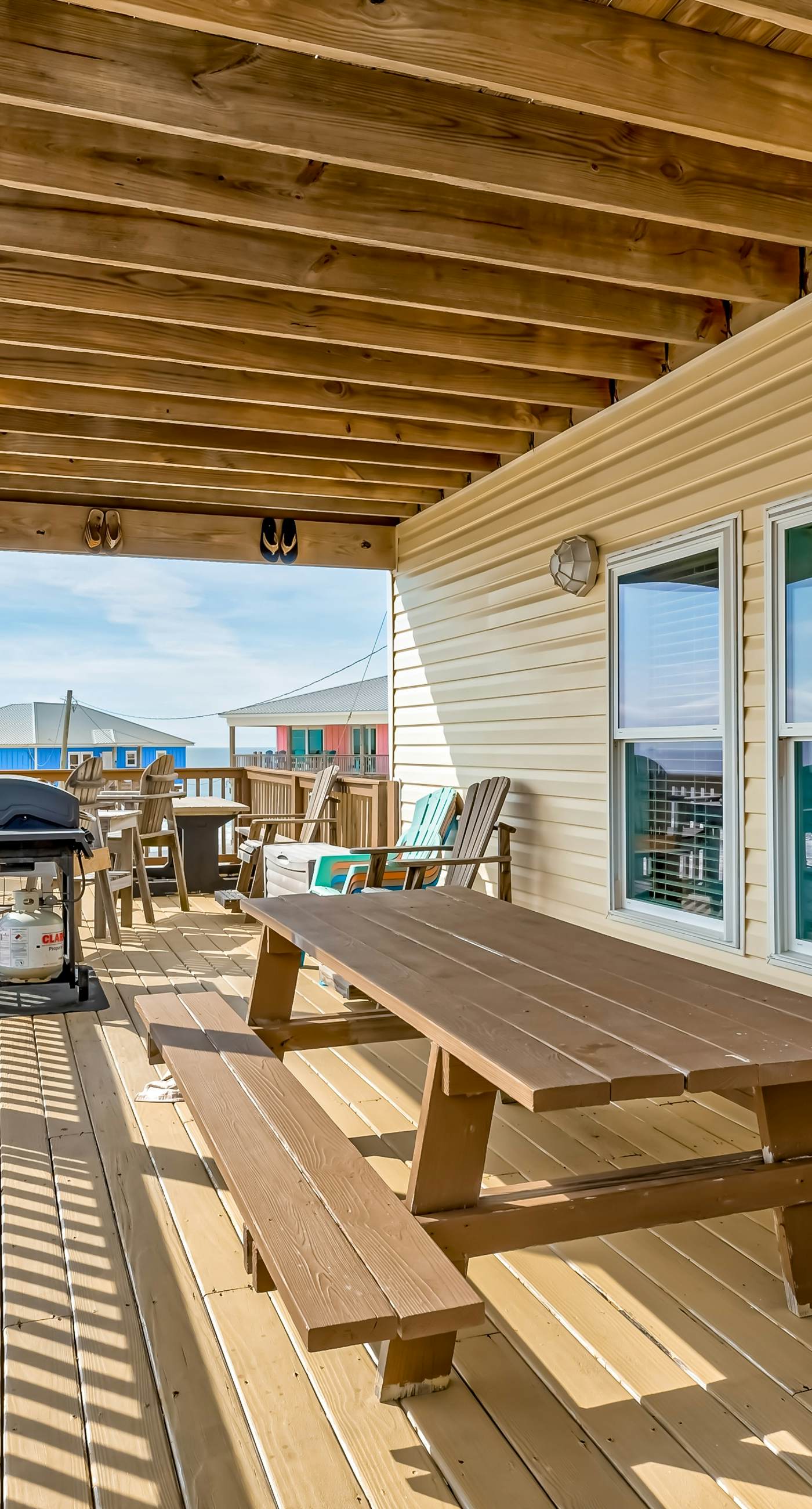 Spectacular Gulf-front home with covered porch & views - on the beach