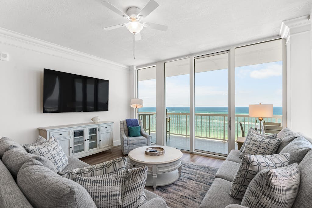Gulf front condo with pool, beach access, and wrap around balcony