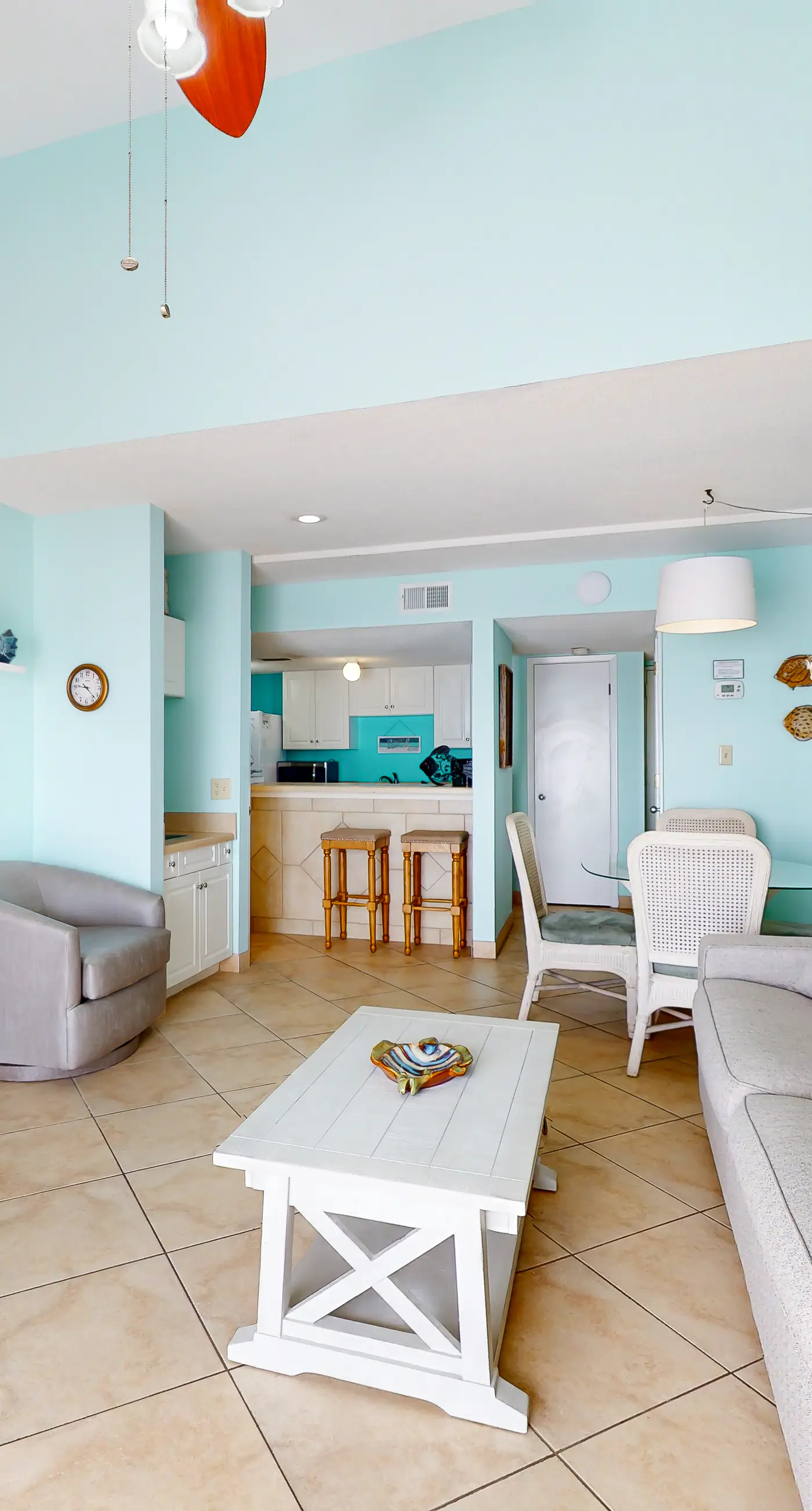 Two-story, Gulf-front condo with a pool, WiFi, washer/dryer, & central A/C