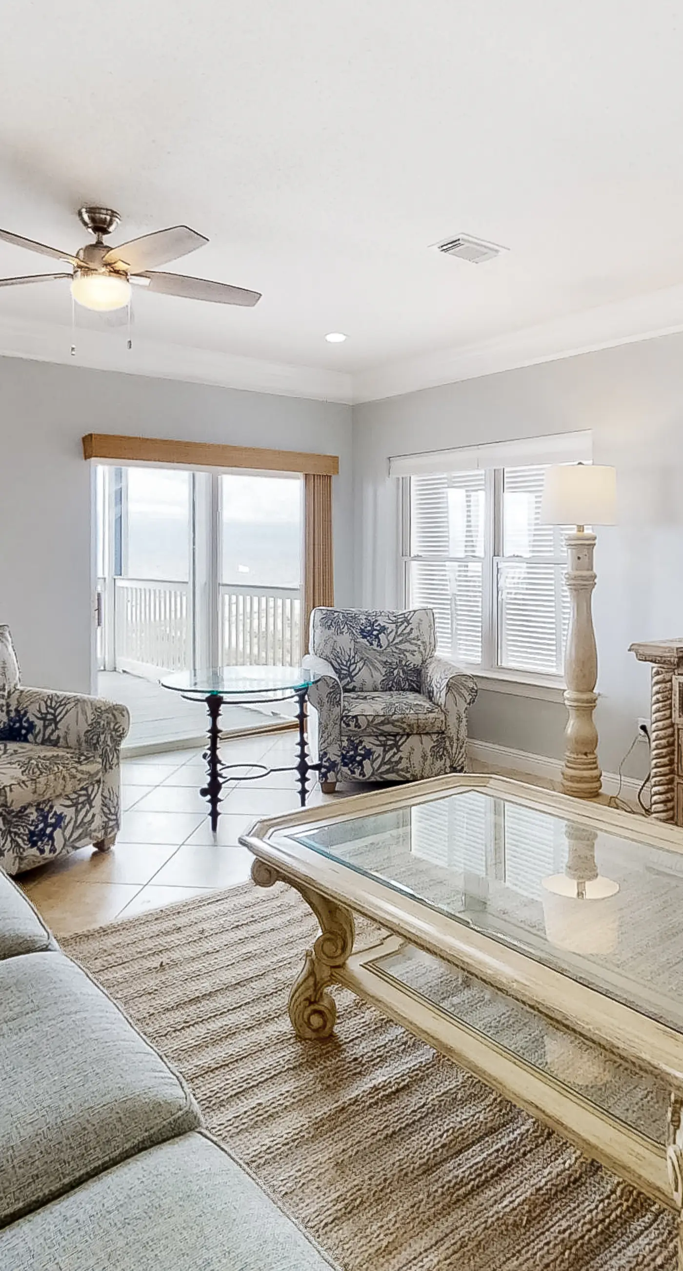 Spacious beachfront home with large balconies & pool access