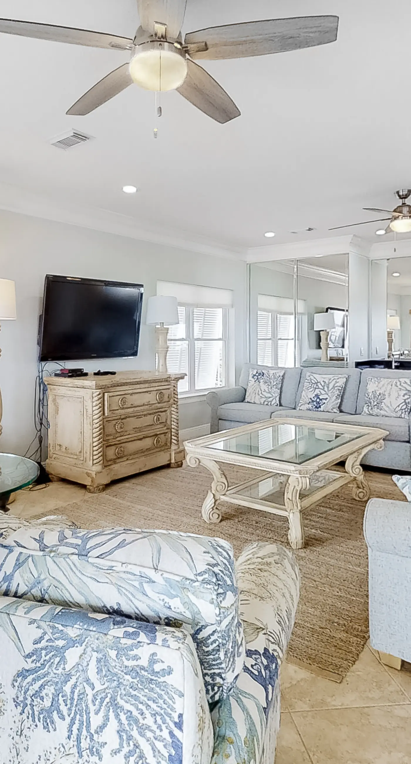 Spacious beachfront home with large balconies & pool access