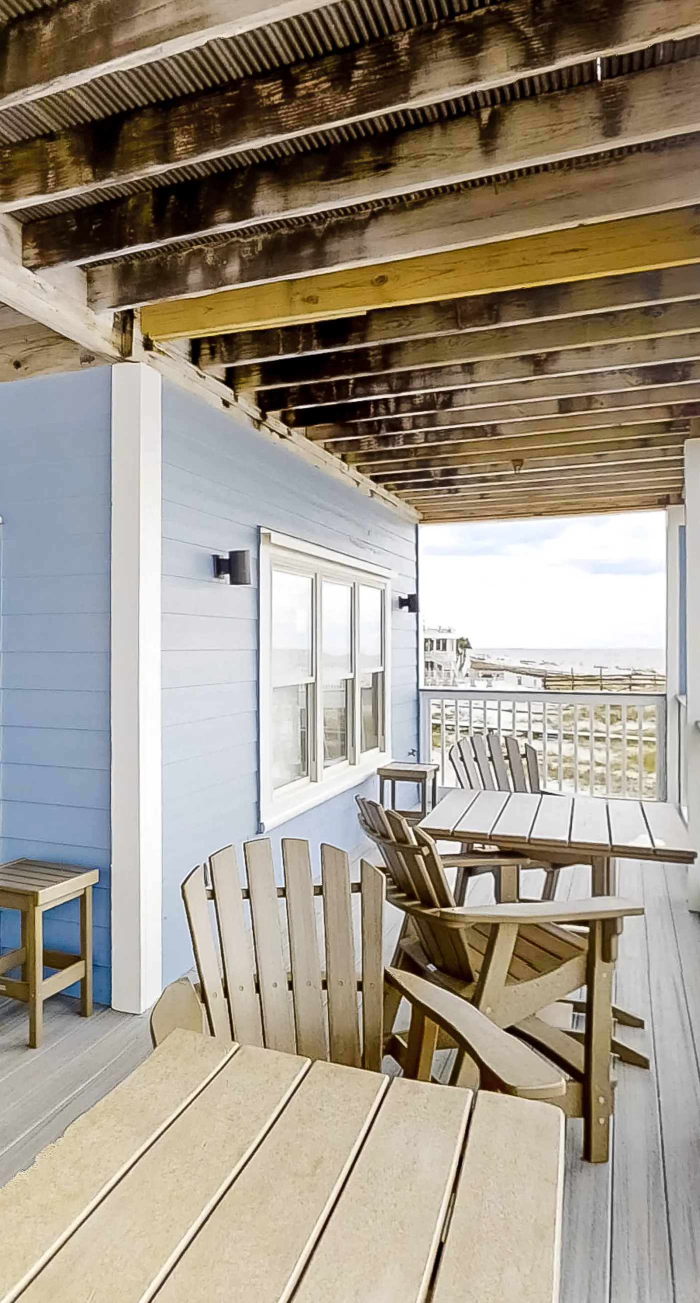 Spacious beachfront home with large balconies & pool access