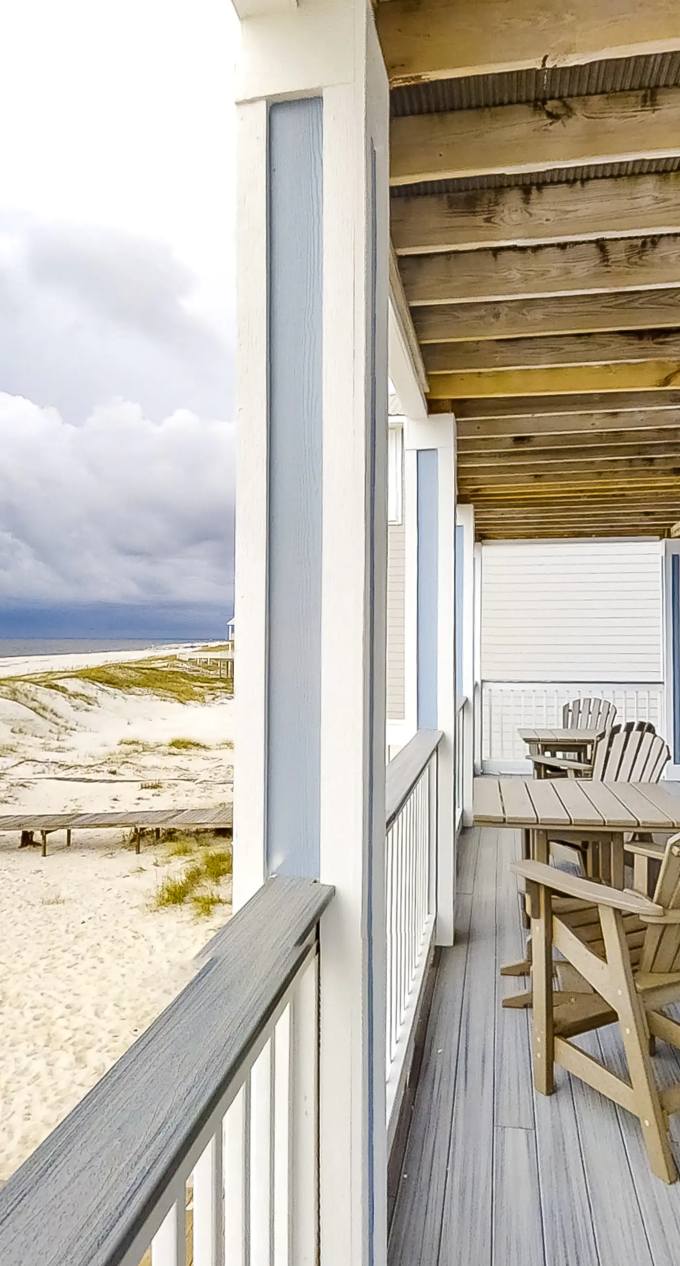 Spacious beachfront home with large balconies & pool access