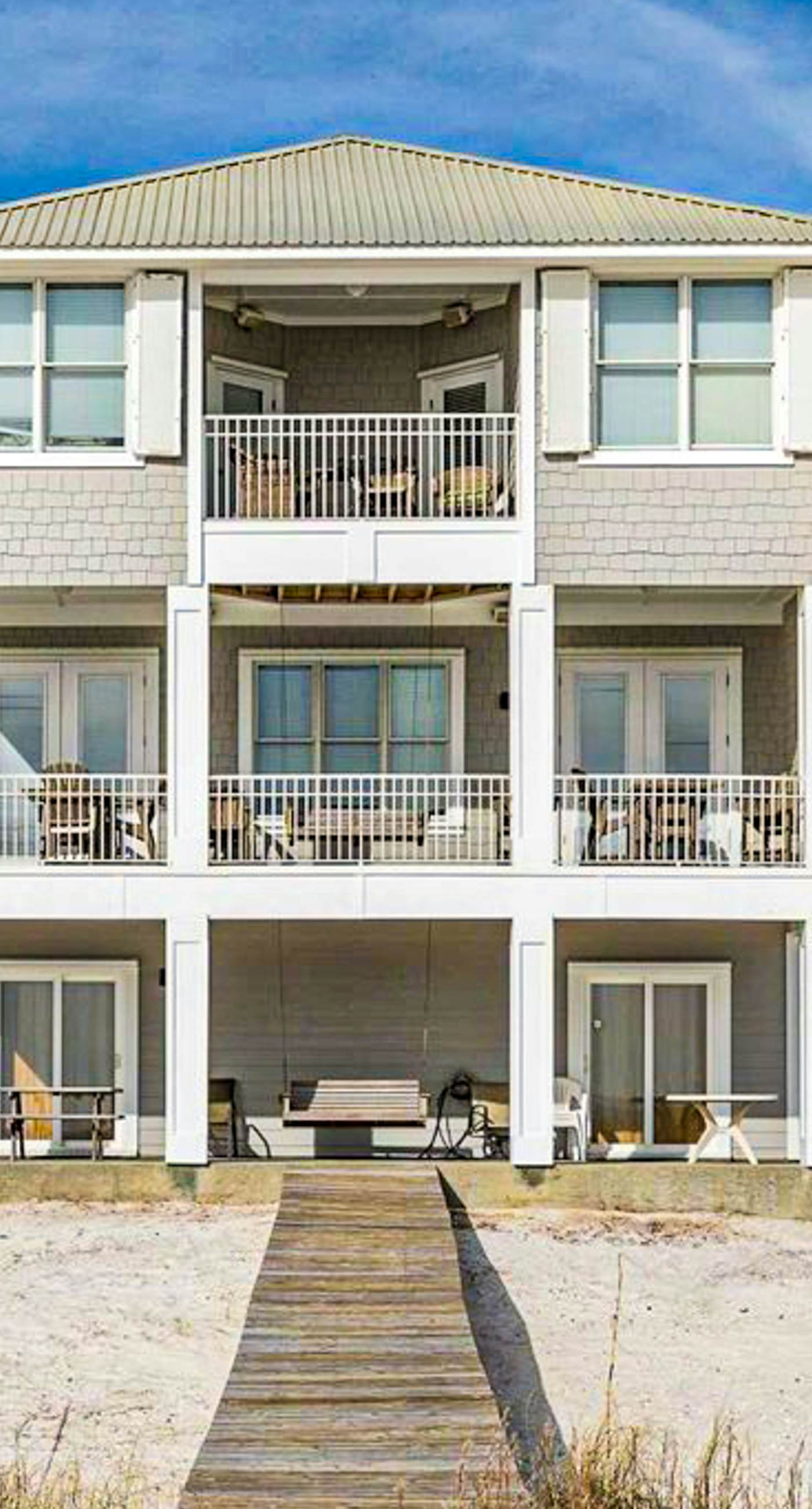 Spacious beachfront home with Gulf-view decks, boardwalk, & pool