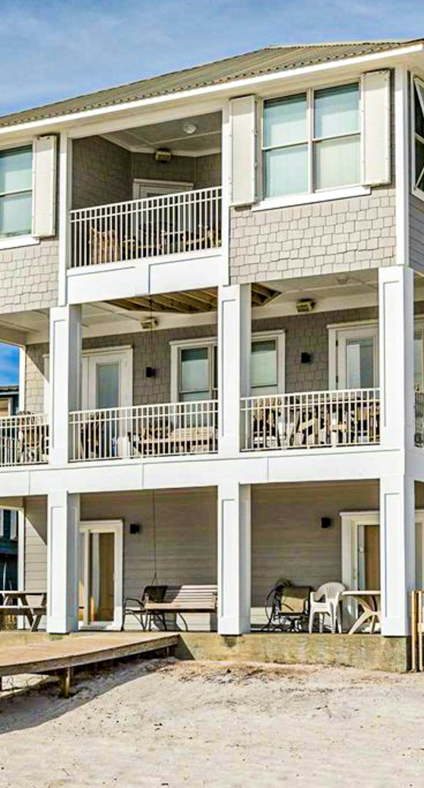 Spacious beachfront home with Gulf-view decks, boardwalk, & pool