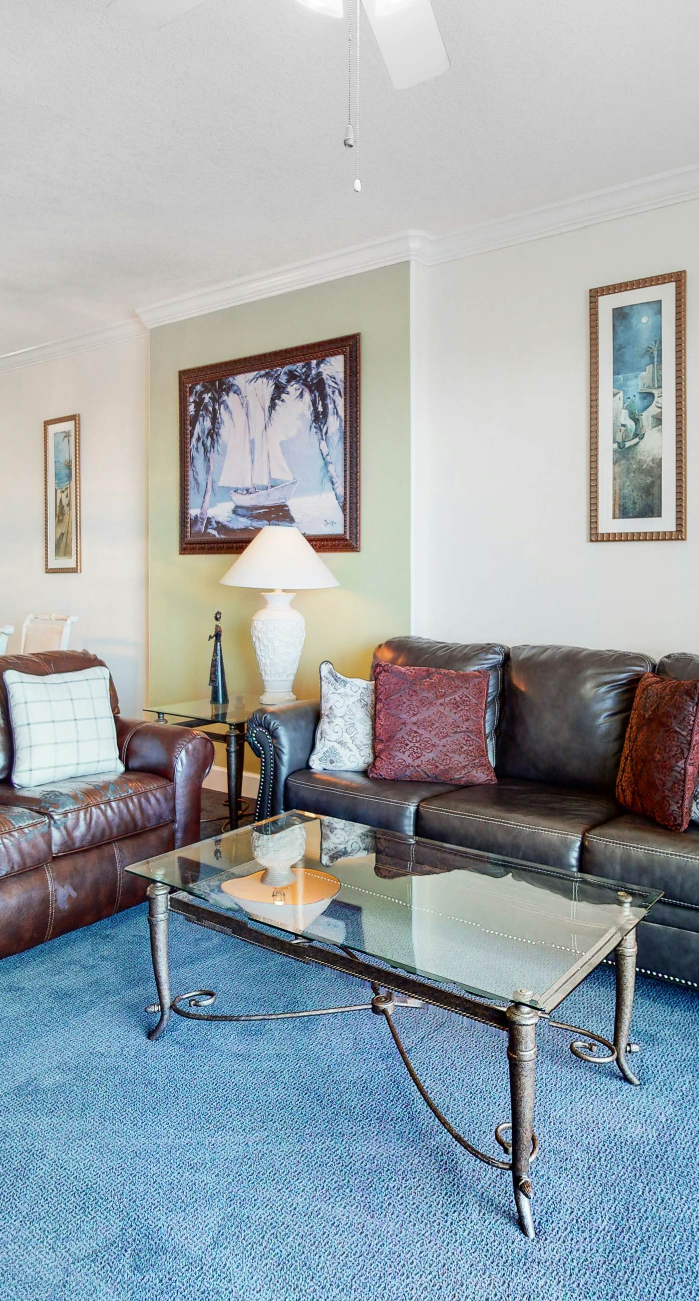 Gulf-front condo with shaded balcony, pools, hot tubs, gym & beach access