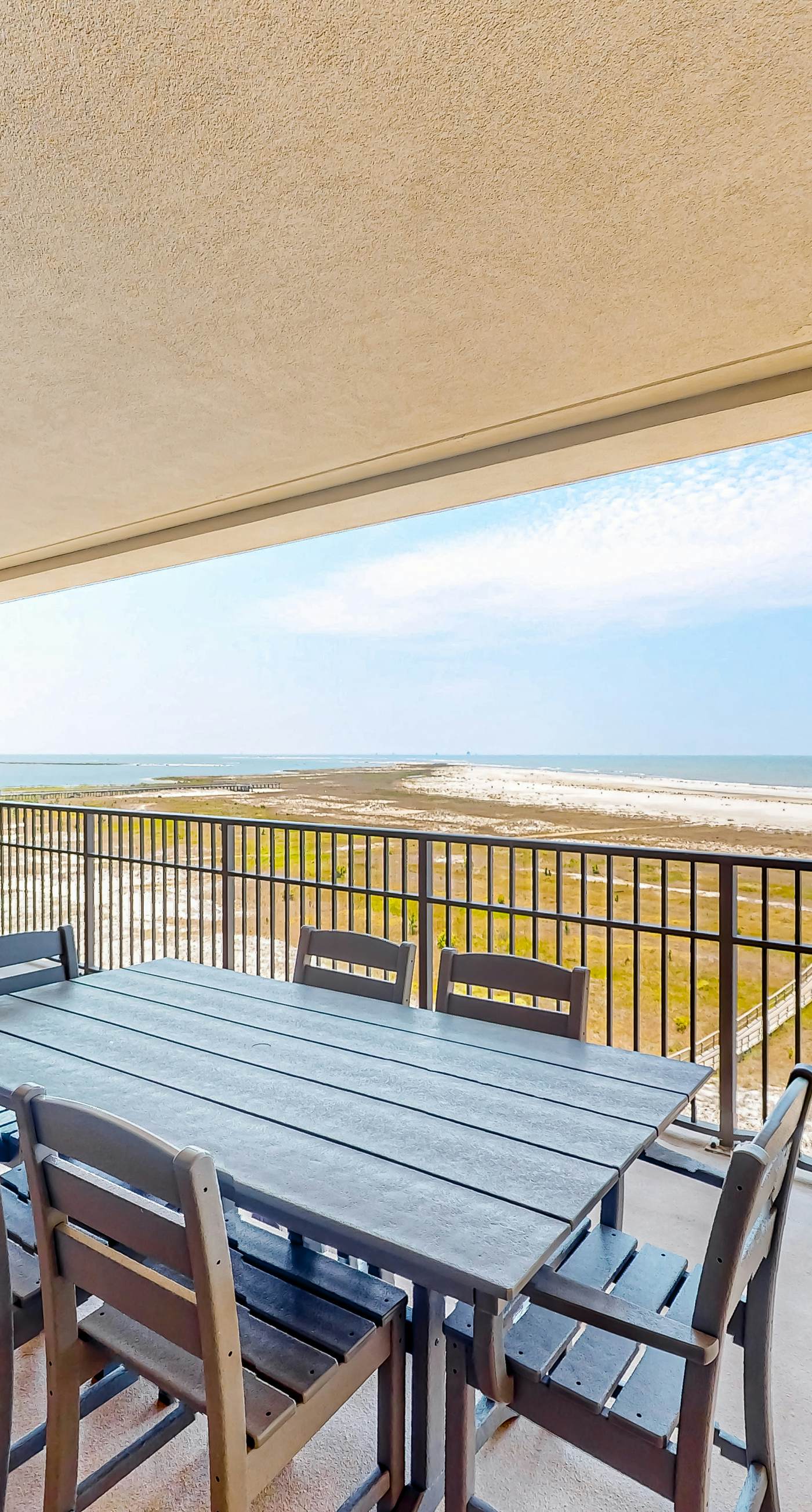 Gulf-front condo with a beach view, pools, hot tub, tennis, & fitness room