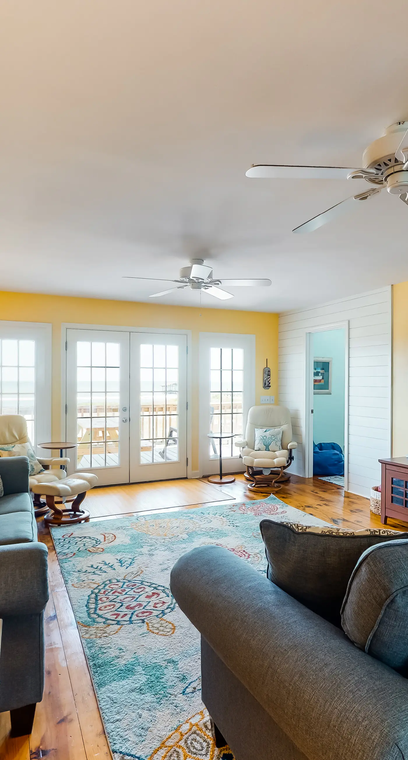 Dog-friendly, water view beach house with a full kitchen, furnished deck, private